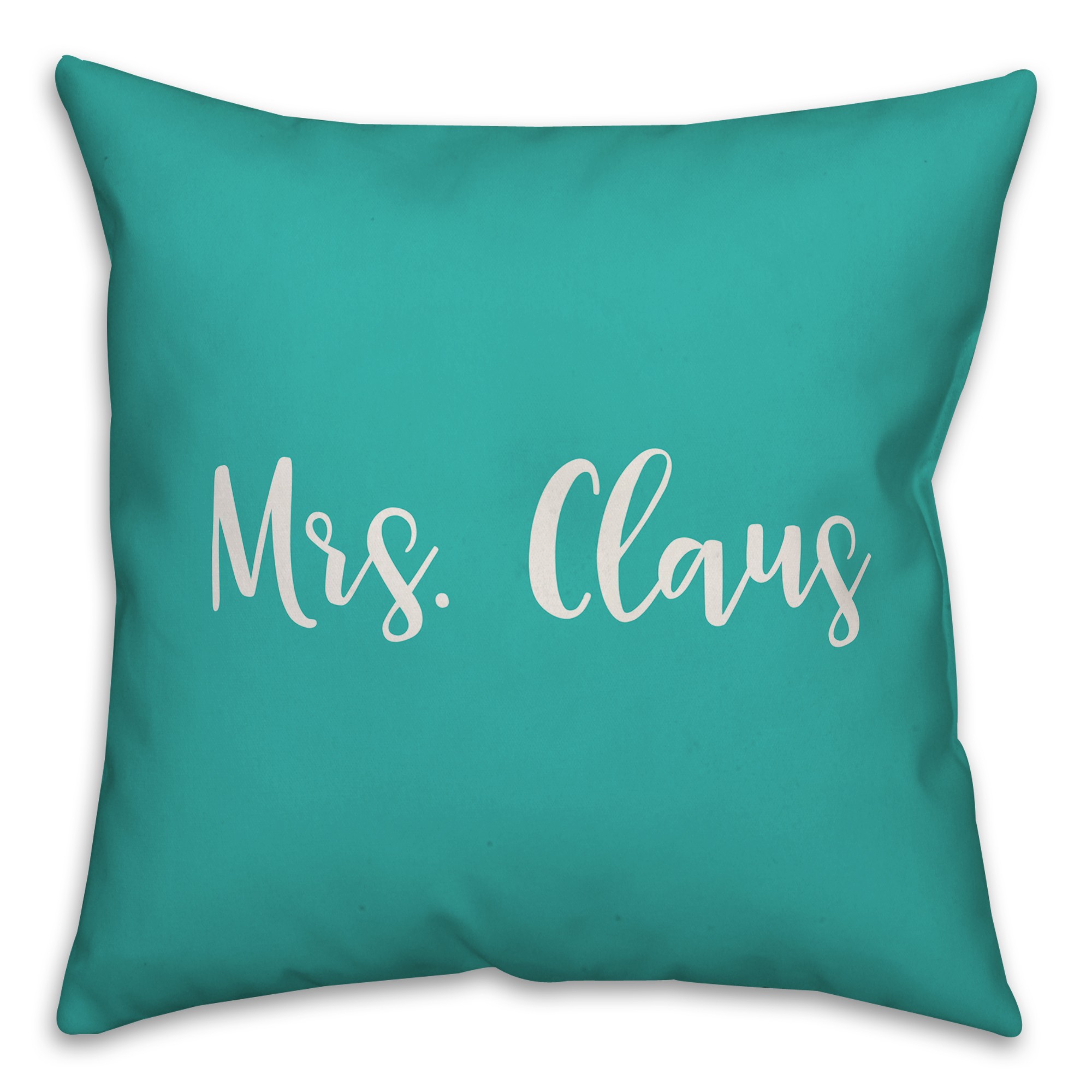 Mrs. Claus in Teal 18x18 Spun Poly Pillow