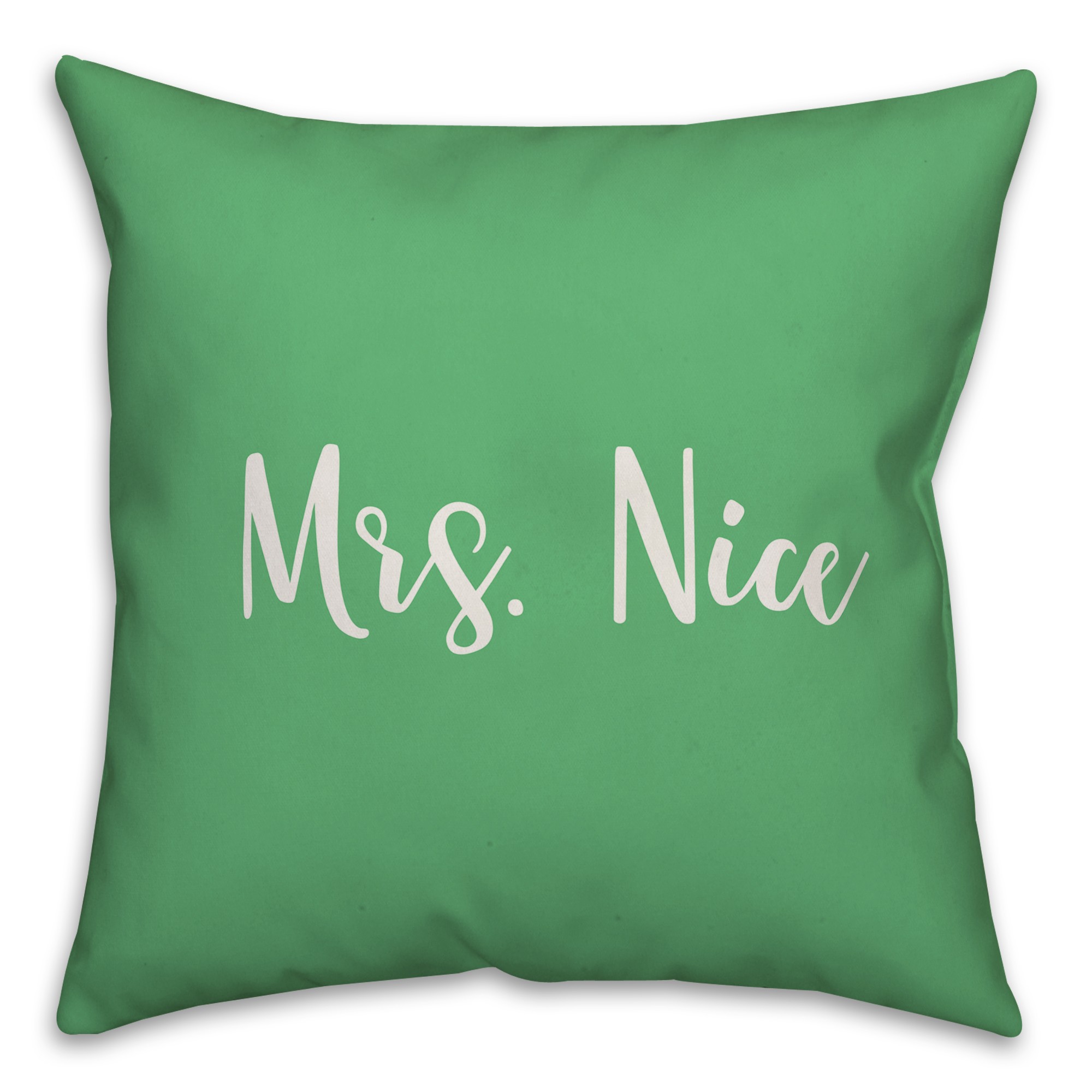 Mrs. Nice in Light Green 18x18 Spun Poly Pillow