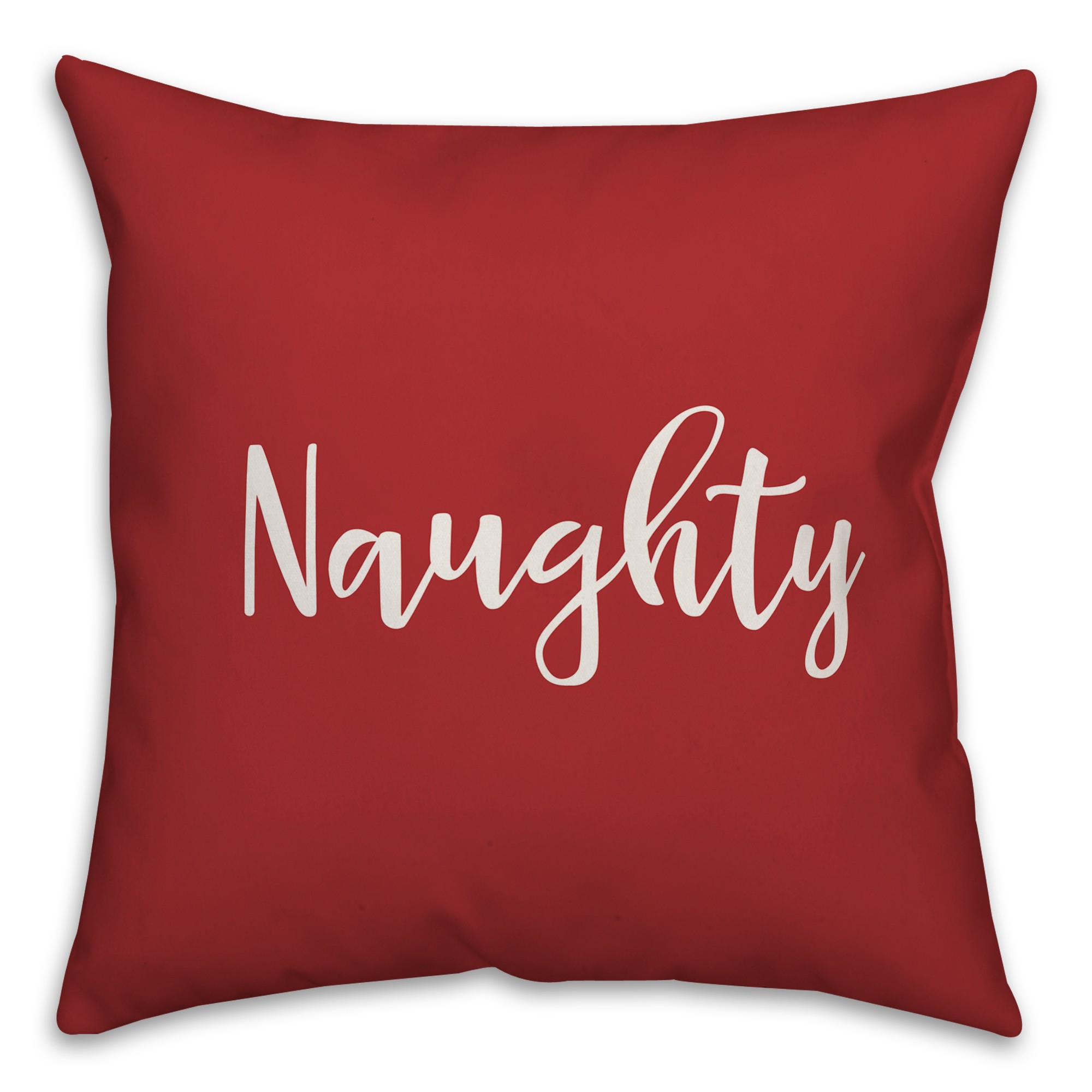 Naughty in Red 18x18 Spun Poly Pillow