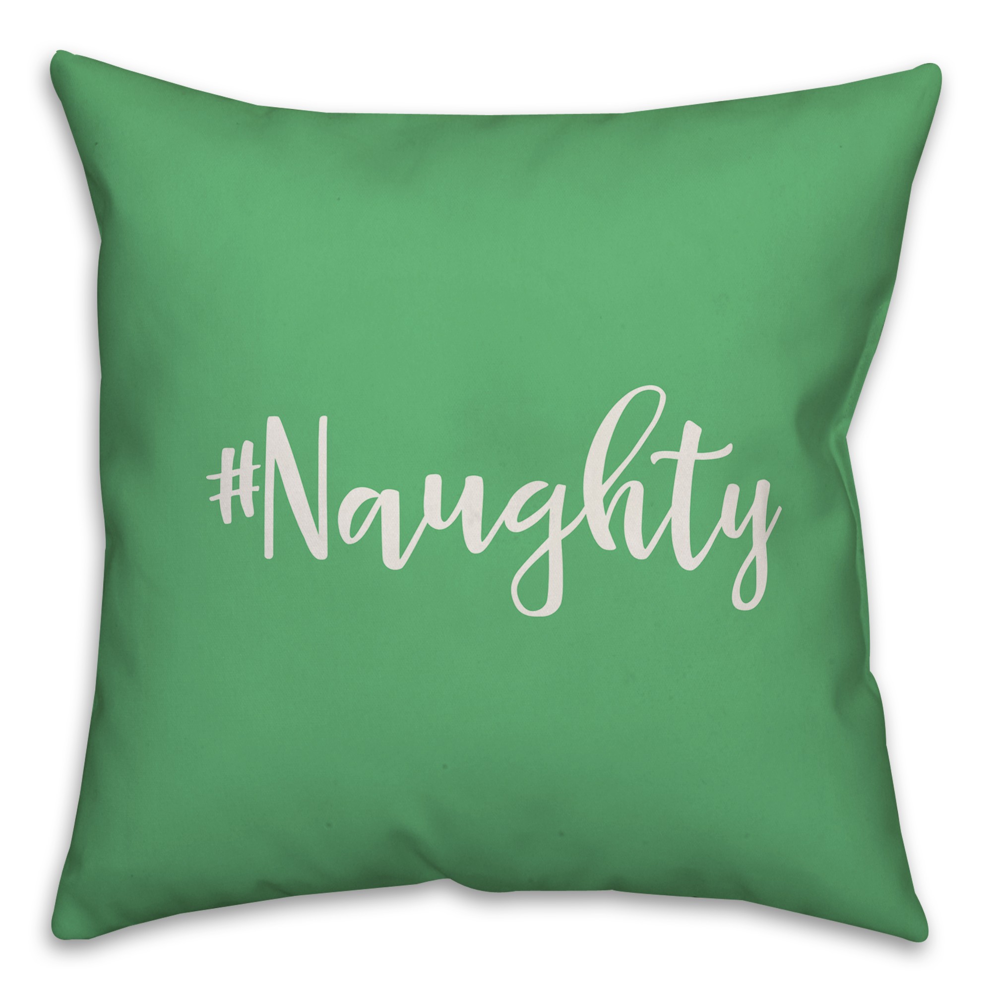 #Naughty in Light Green 18x18 Spun Poly Pillow