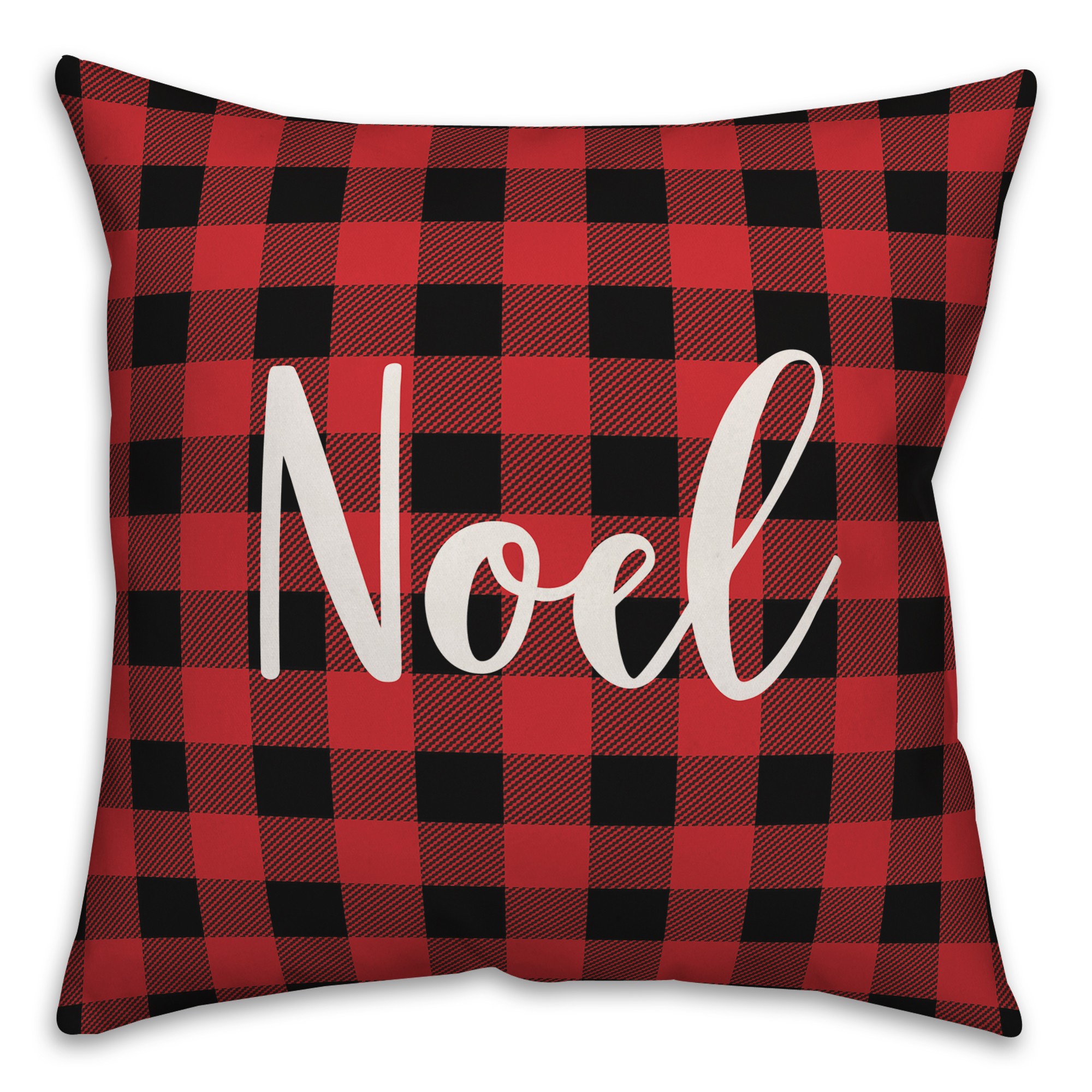 Noel in Buffalo Check Plaid 18x18 Spun Poly Pillow