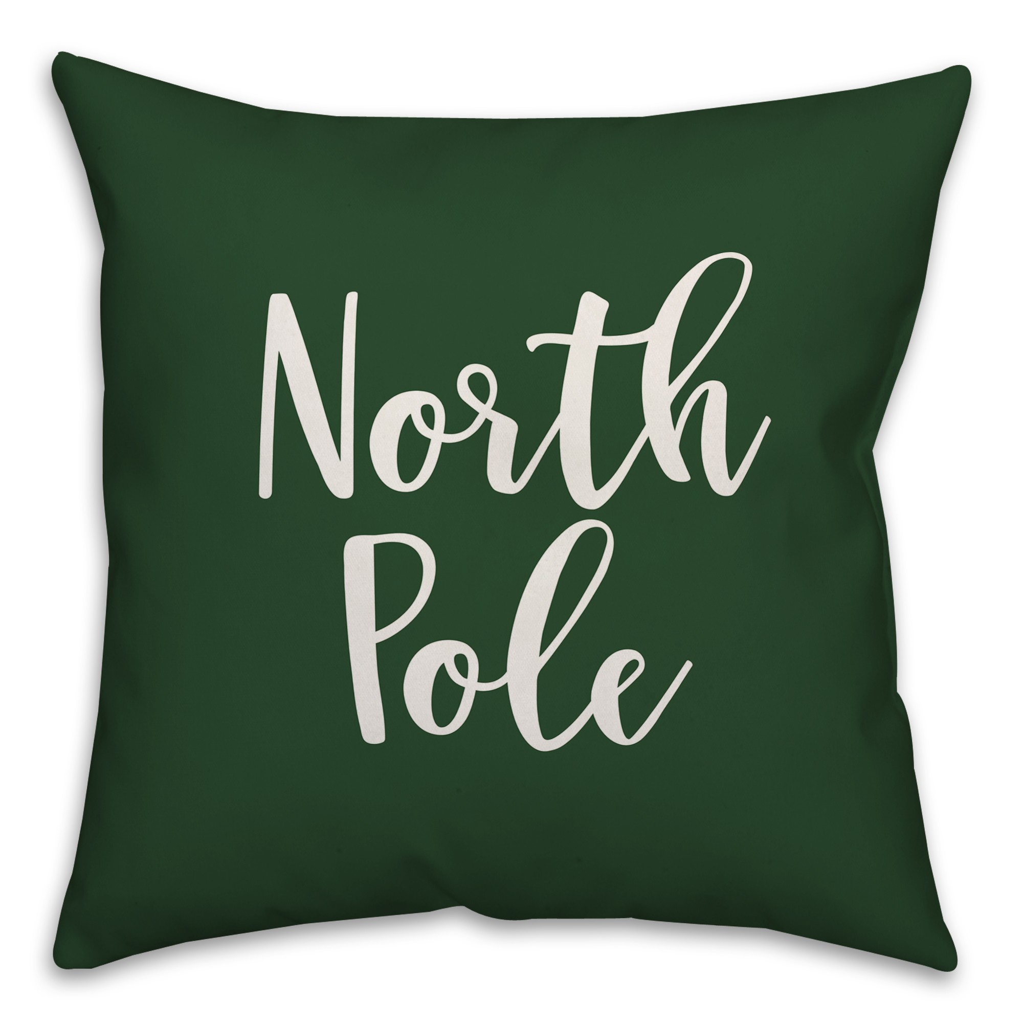 North Pole in Dark Green 18x18 Spun Poly Pillow