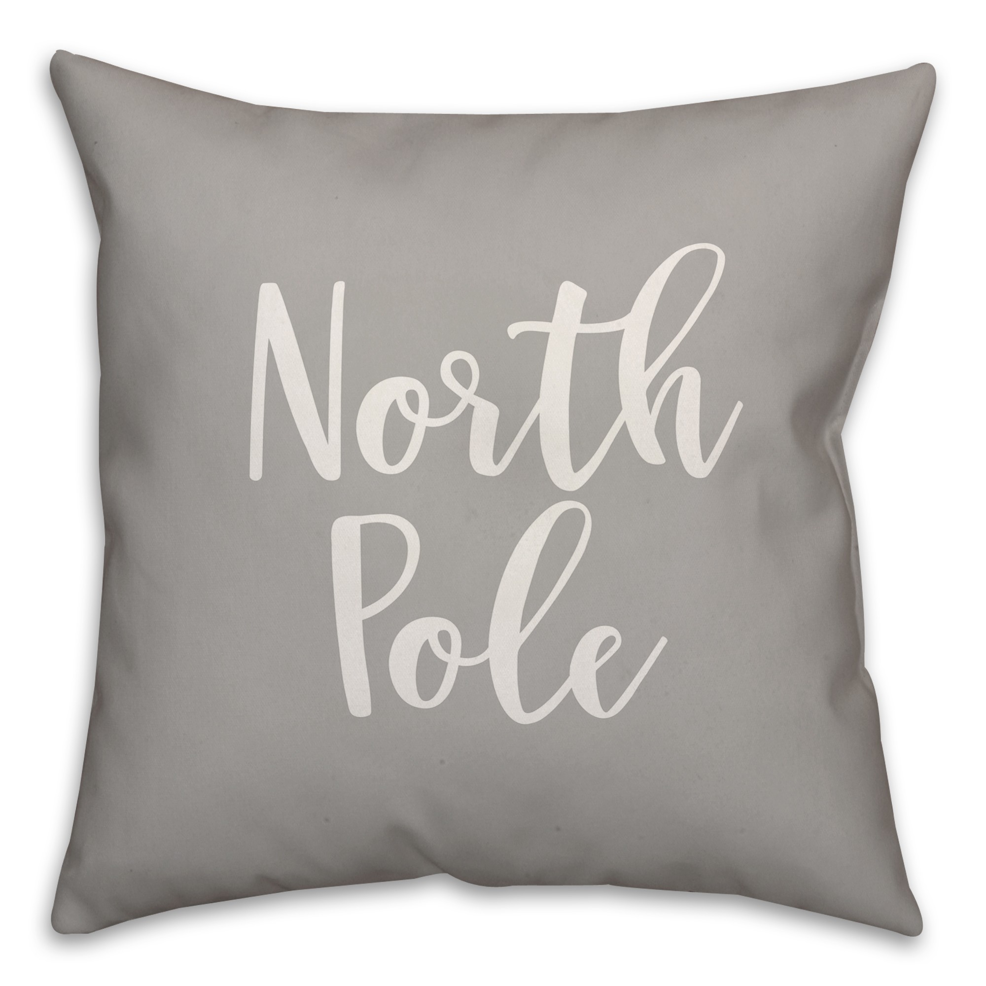 North Pole in Gray 18x18 Spun Poly Pillow