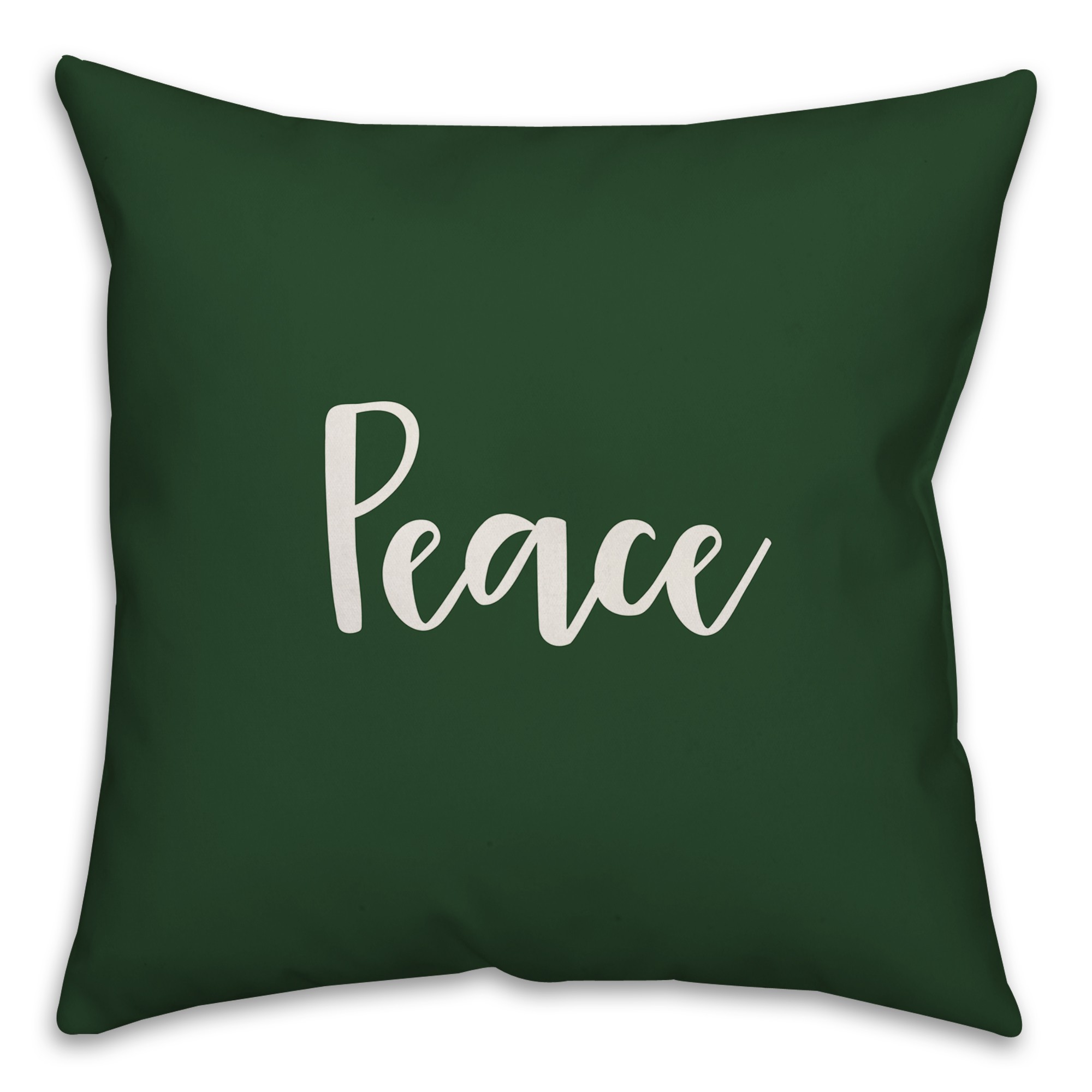Peace in Dark Green 18x18 Spun Poly Pillow