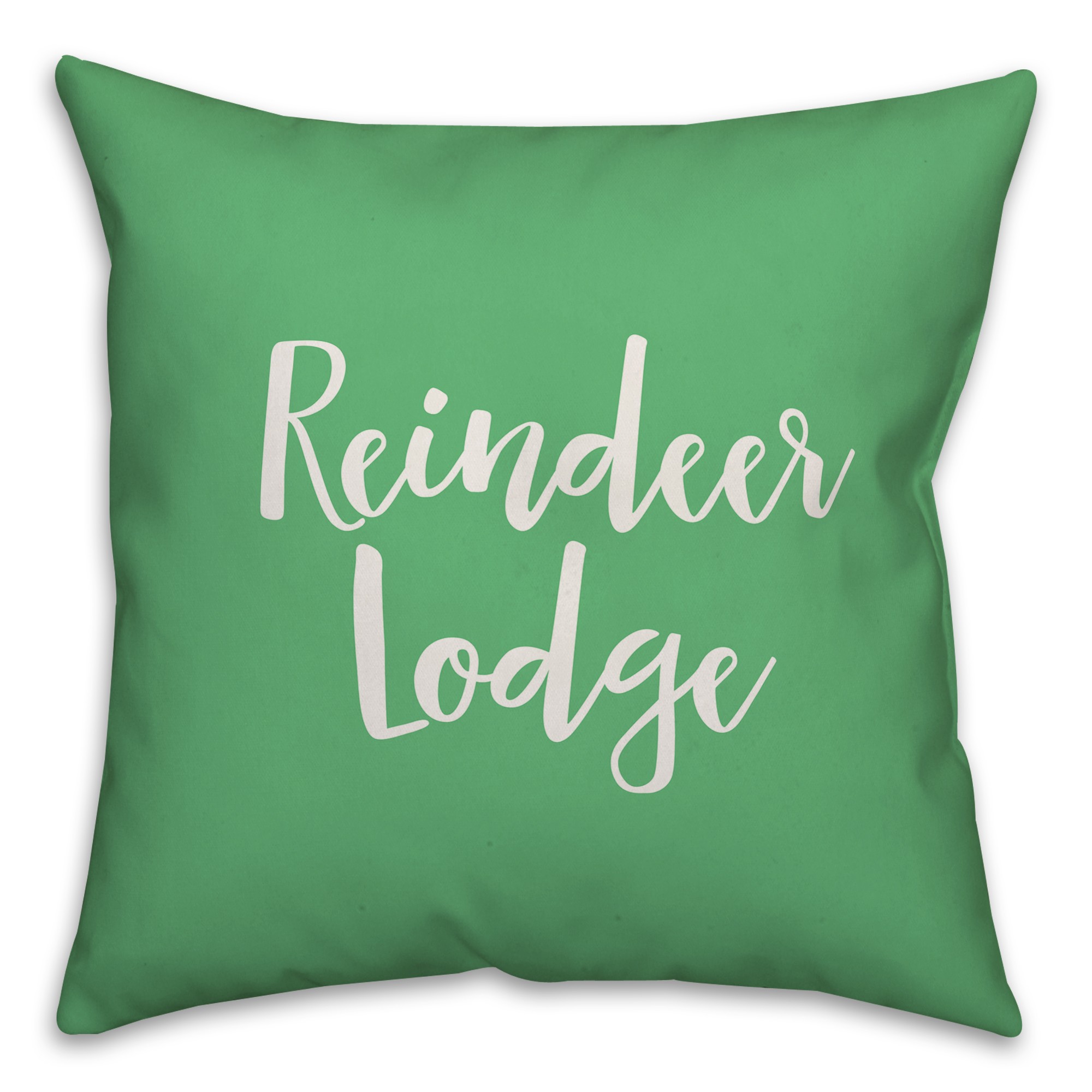 Reindeer Lodge in Light Green 18x18 Spun Poly Pillow