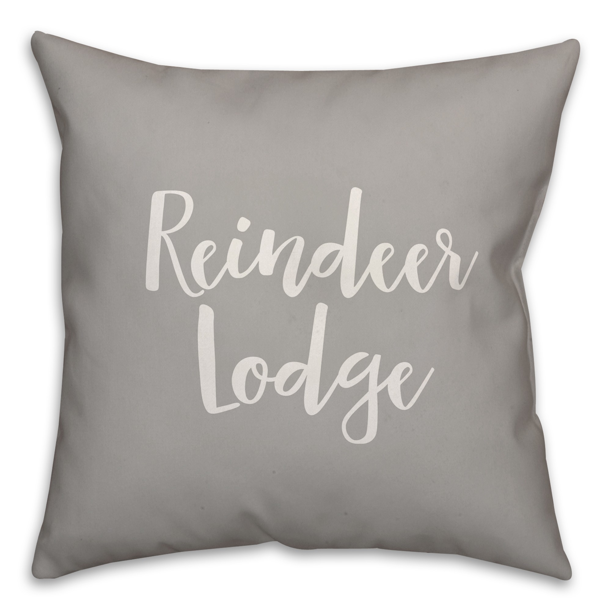 Reindeer Lodge in Gray 18x18 Spun Poly Pillow