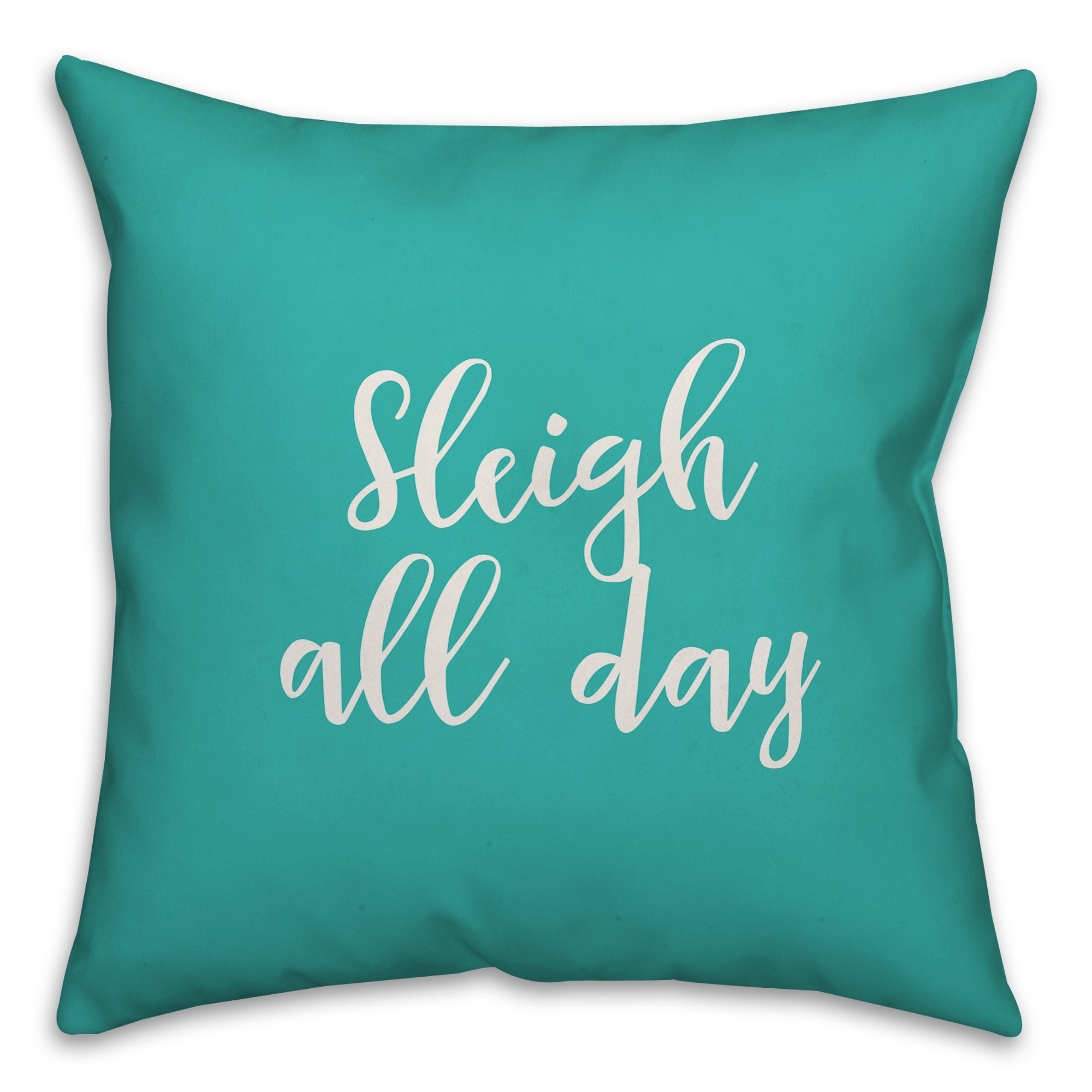 Sleigh All Day in Teal 18x18 Spun Poly Pillow