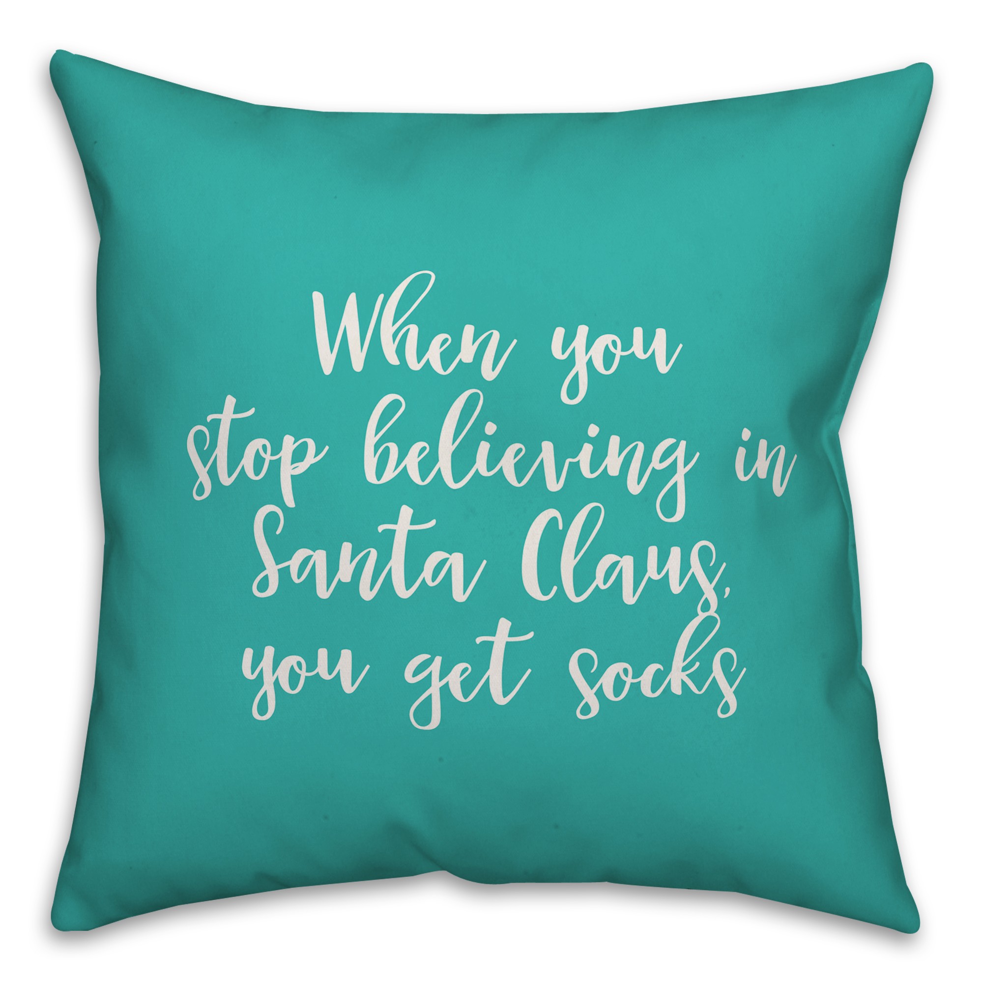 Rudolph Is My Spririt Animal in Teal 18x18 Spun Poly Pillow