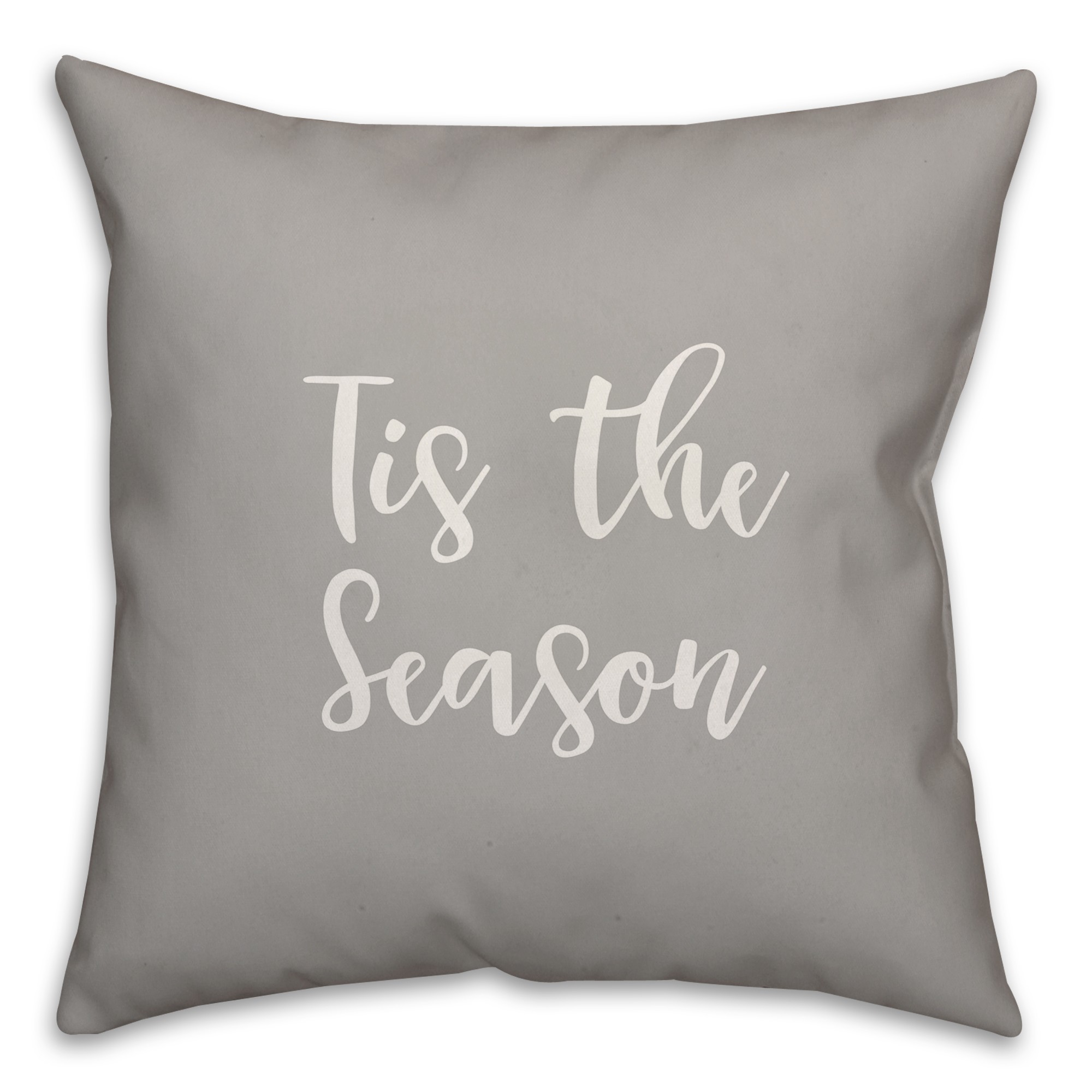 Tis The Season in Gray 18x18 Spun Poly Pillow
