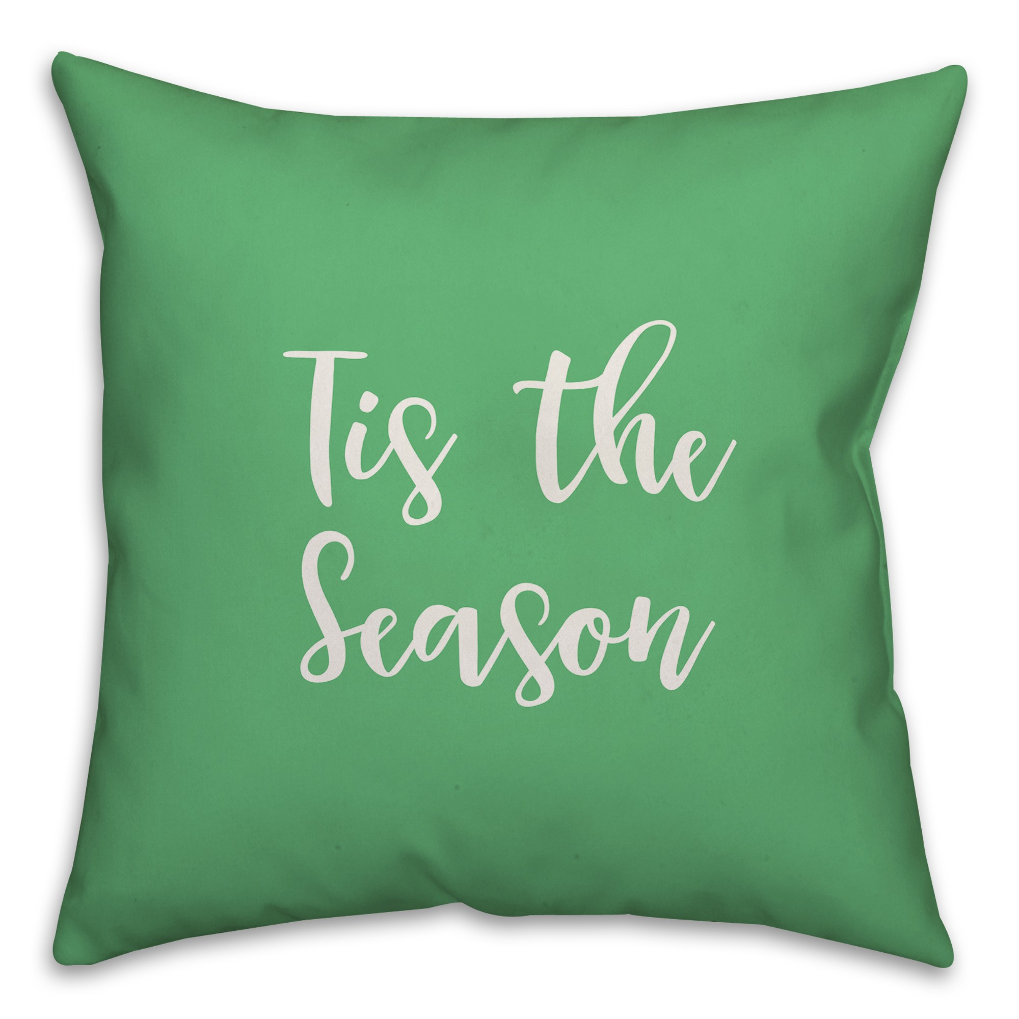 Tis The Season in Light Green 18x18 Spun Poly Pillow