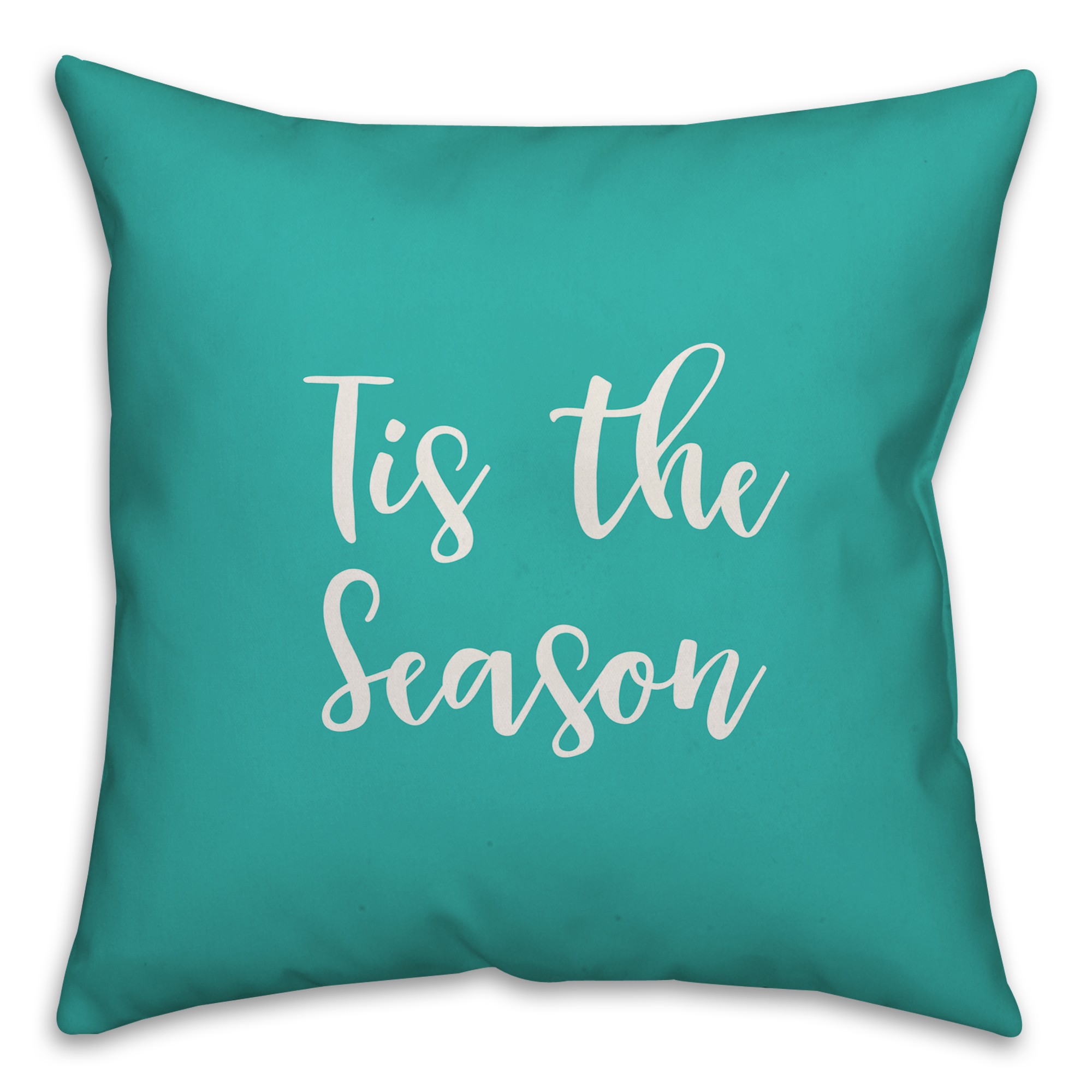 Tis The Season in Teal 18x18 Spun Poly Pillow