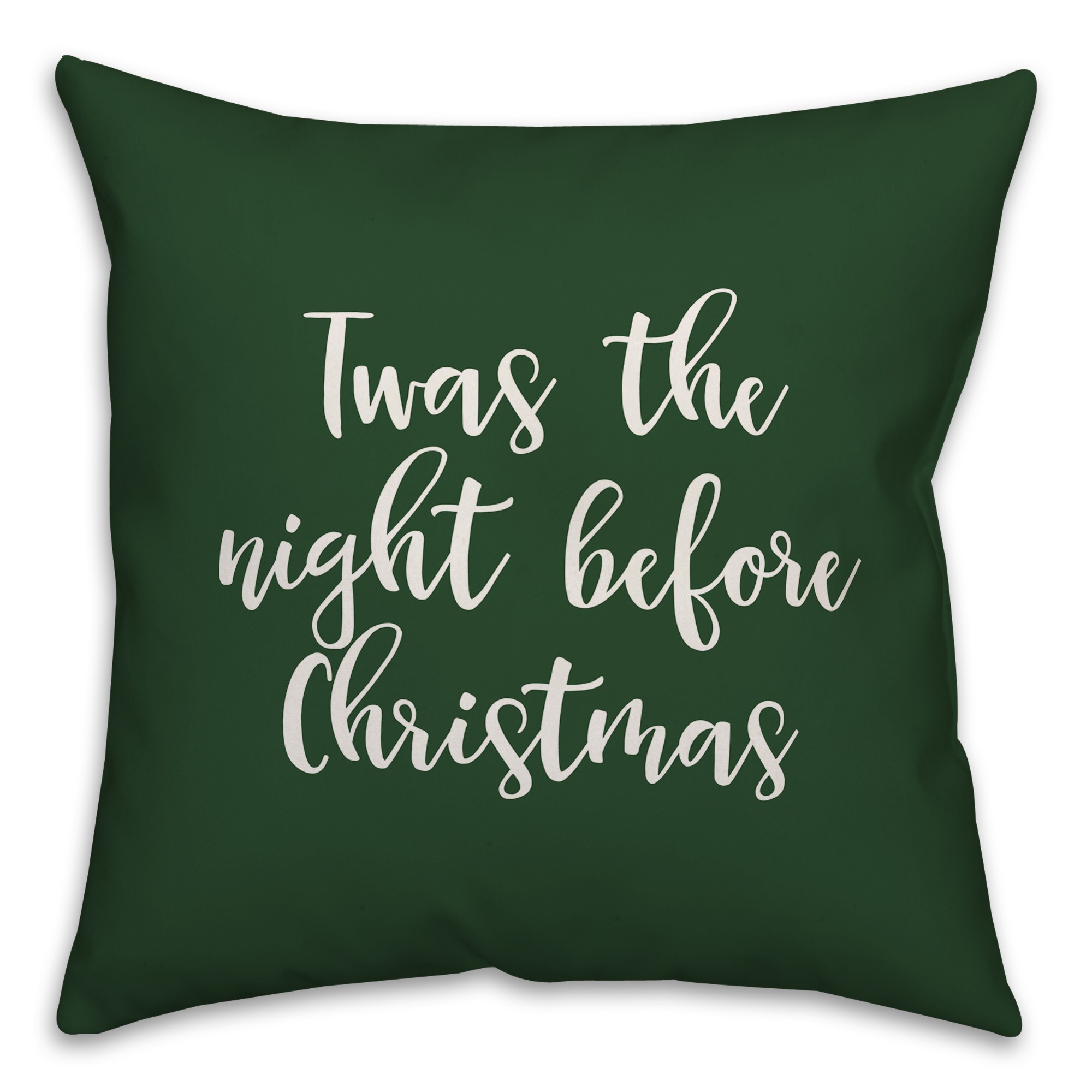 Twas The Nght Before Christmas in Dark Green 18x18 Spun Poly Pillow