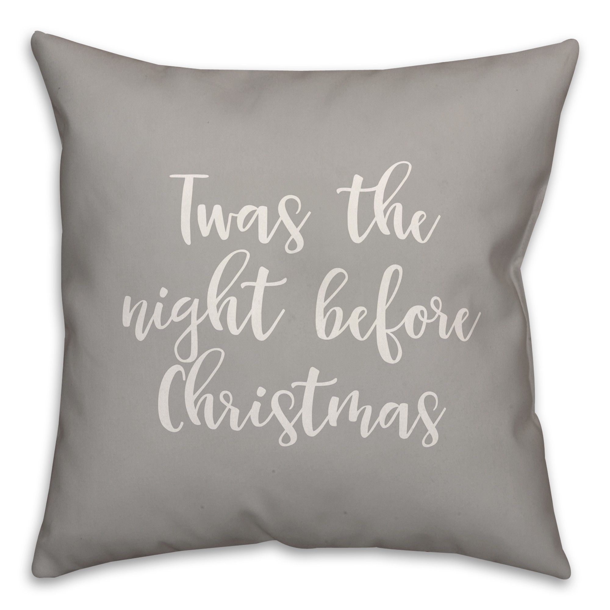 Twas The Nght Before Christmas in Gray 18x18 Spun Poly Pillow