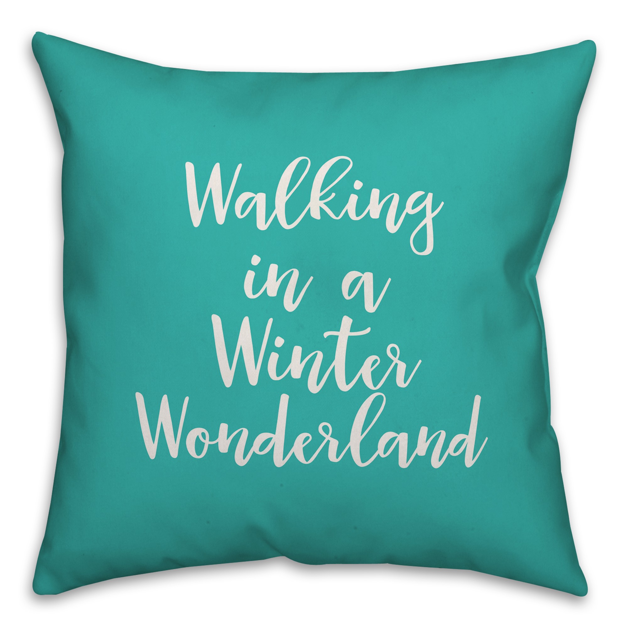 Walking In A Winter Wonderland in Teal 18x18 Spun Poly Pillow