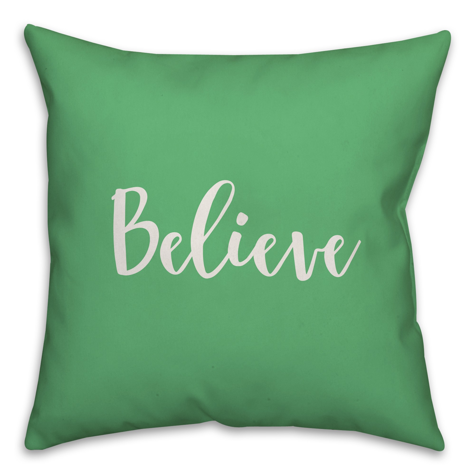 Believe in Light Green 18x18 Spun Poly Pillow Cover
