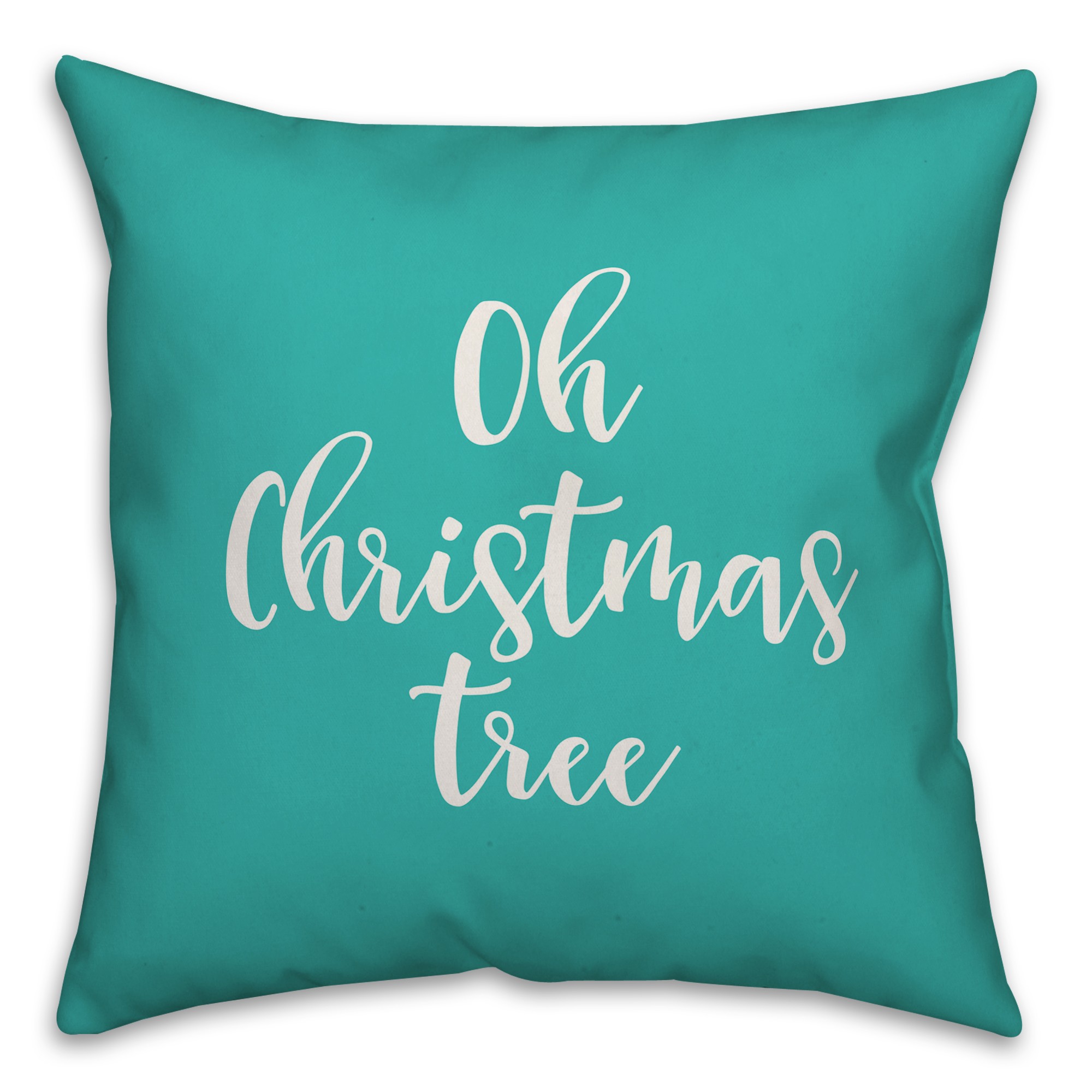 Oh Christmas Tree in Teal 18x18 Spun Poly Pillow Cover