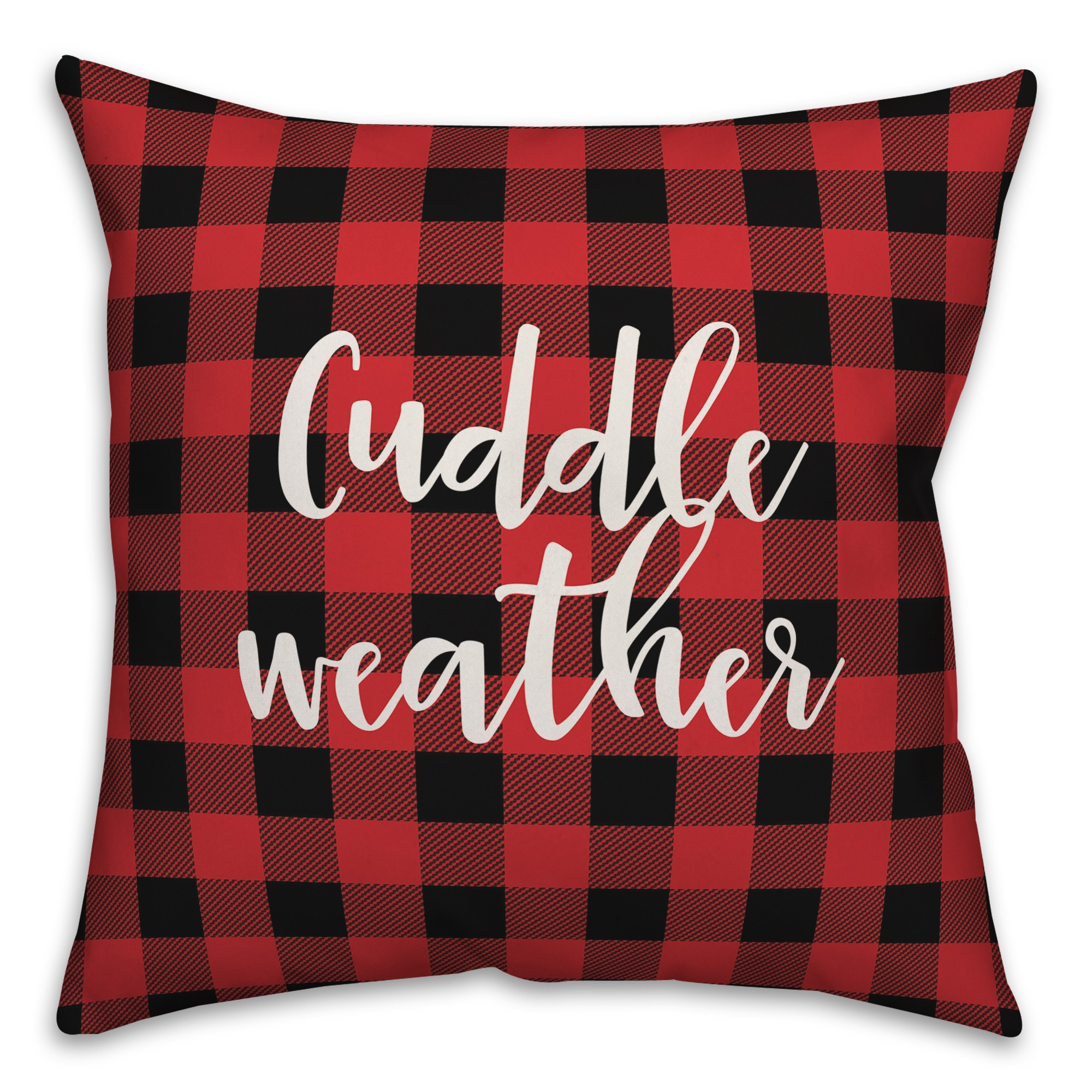 Cuddle Weather in Buffalo Check Plaid 18x18 Spun Poly Pillow Cover