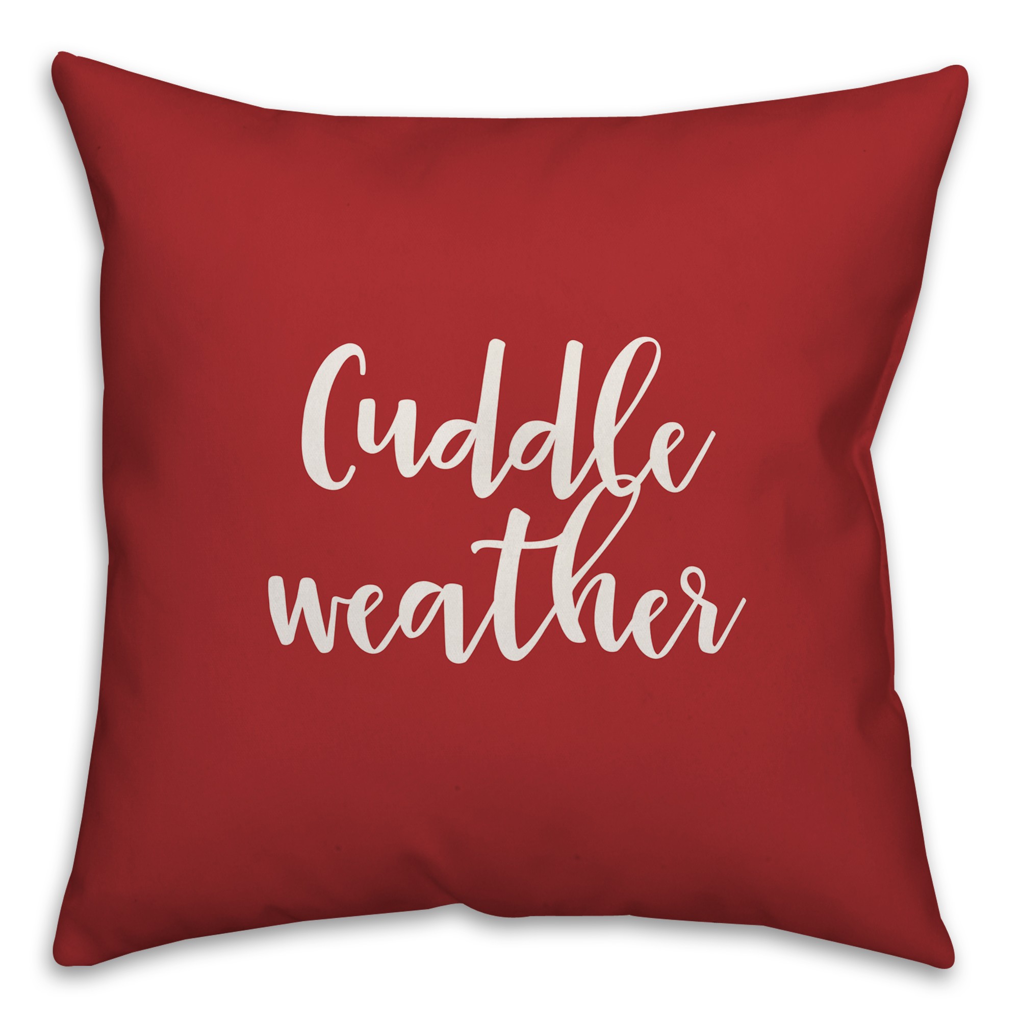 Cuddle Weather in Red 18x18 Spun Poly Pillow Cover