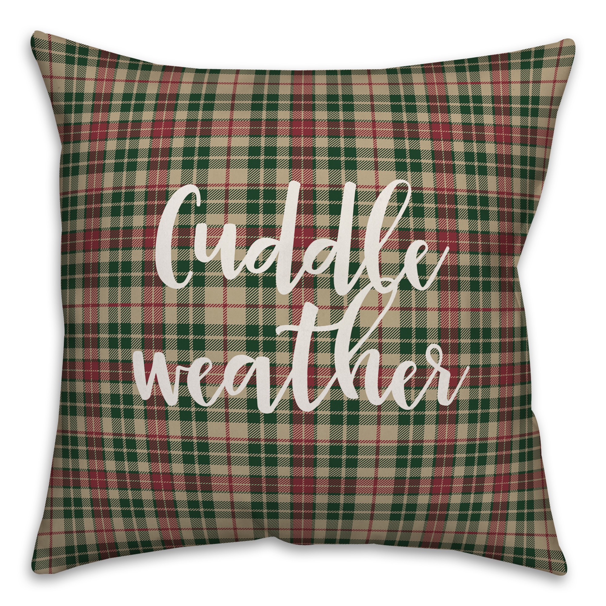 Cuddle Weather in Tartan Plaid 18x18 Spun Poly Pillow Cover