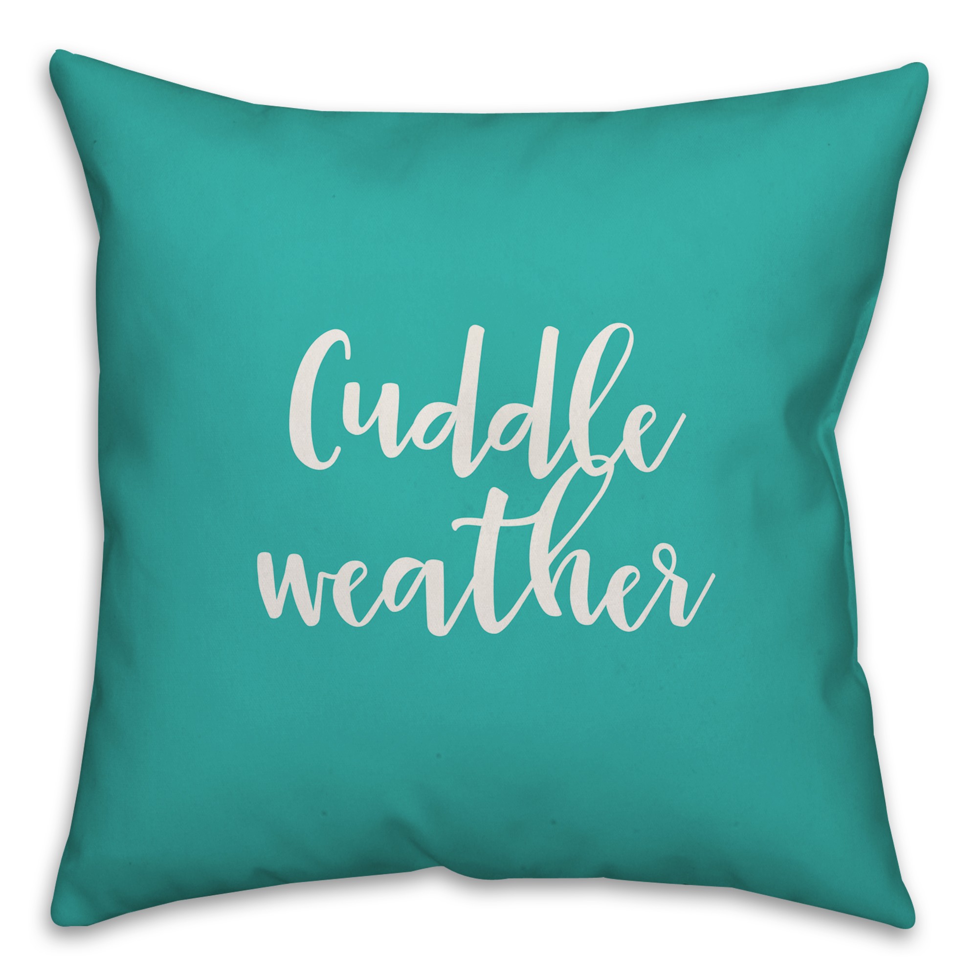Cuddle Weather in Teal 18x18 Spun Poly Pillow Cover