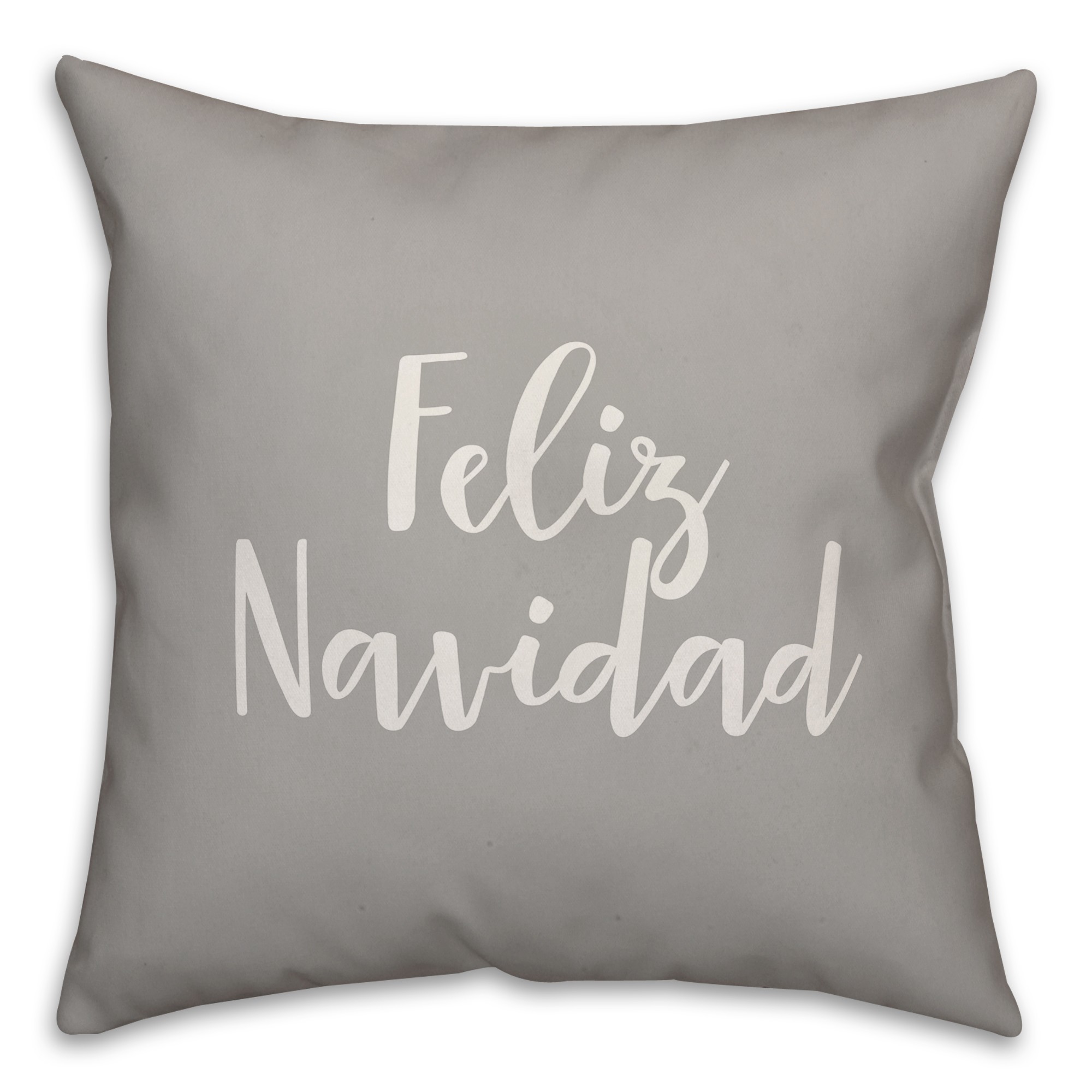 Feliz Navidad in Gray 18x18 Spun Poly Pillow Cover