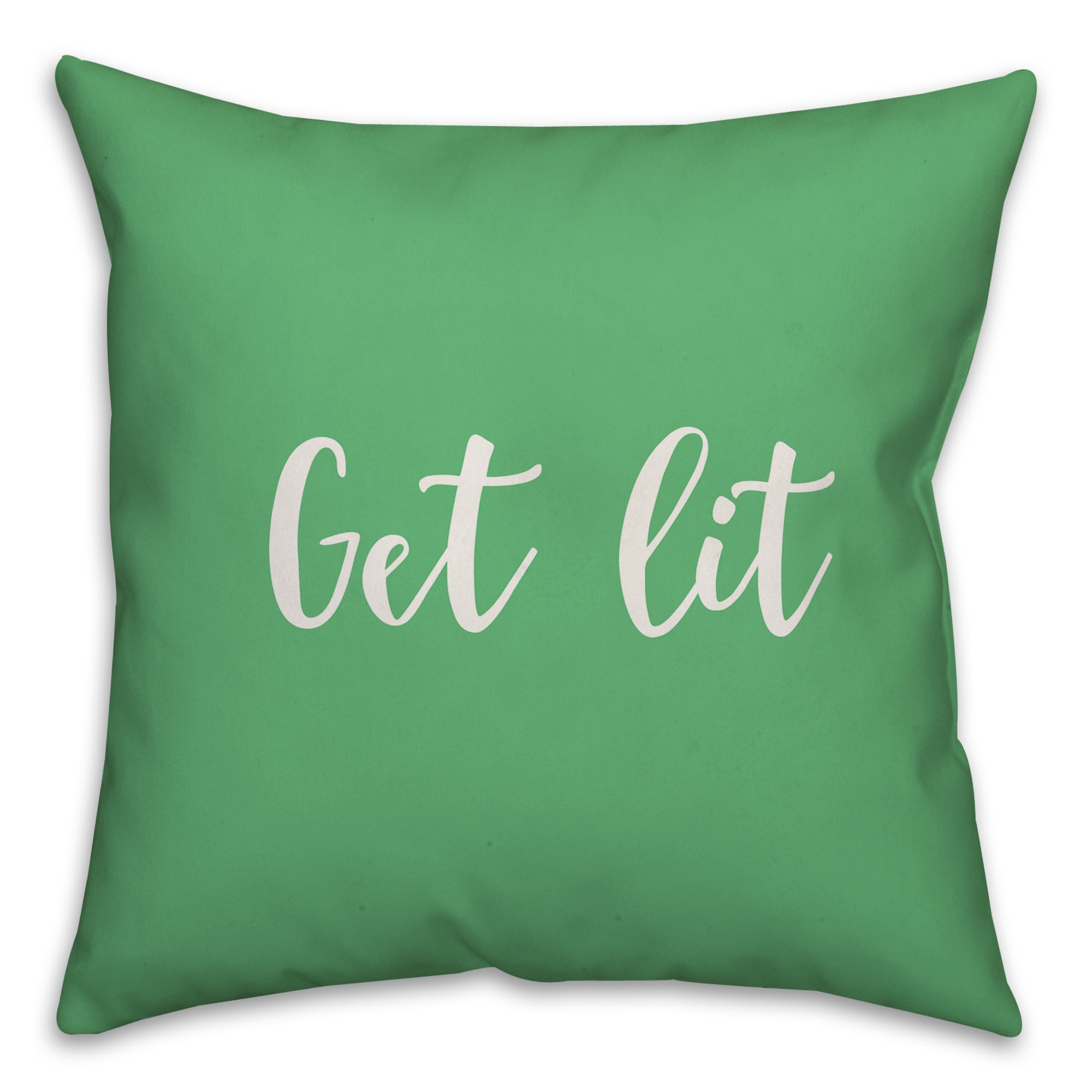 Get Lit in Light Green 18x18 Spun Poly Pillow Cover
