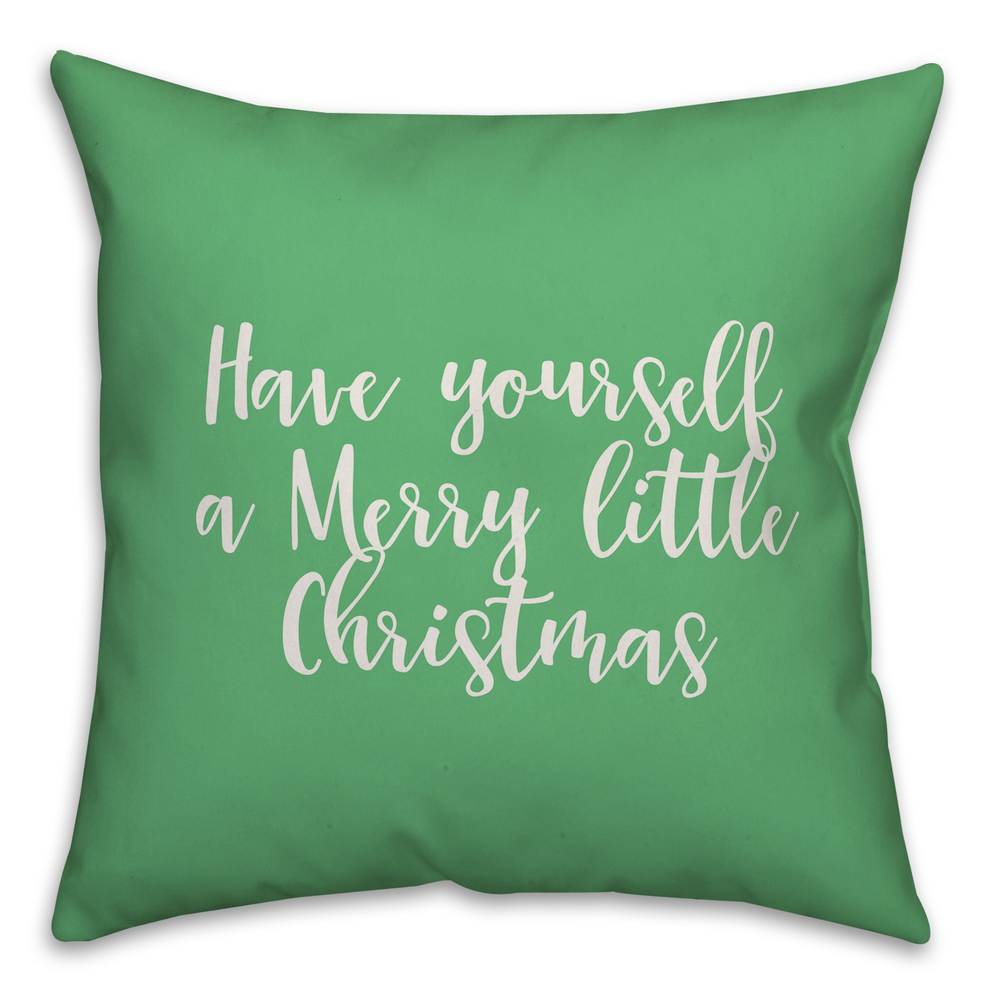 Have Yourself A Merry Little Christmas in Light Green 18x18 Spun Poly Pillow Cover
