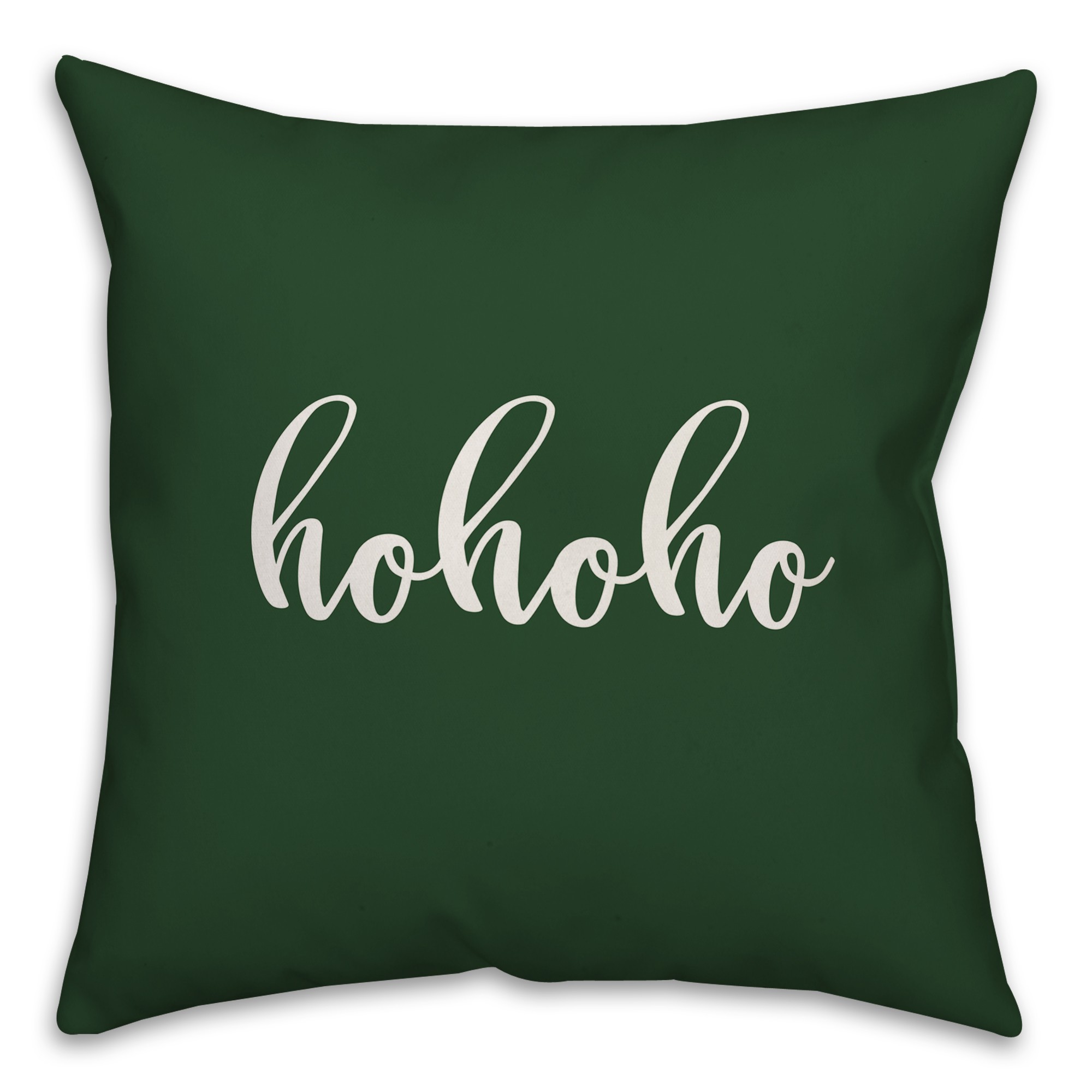 Hohoho in Dark Green 18x18 Spun Poly Pillow Cover