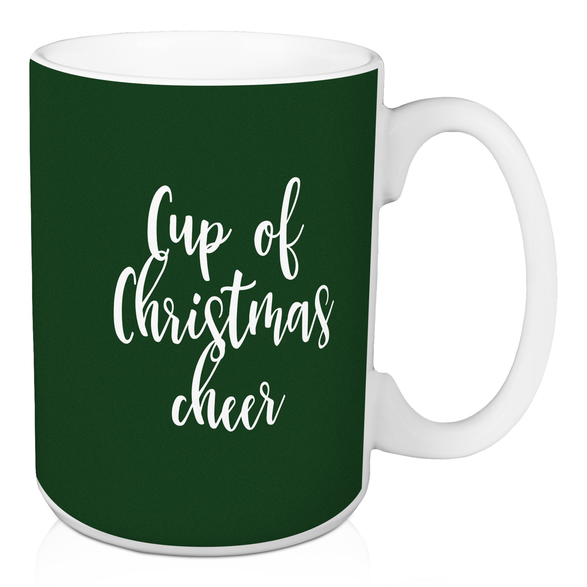 Cup Of Christmas Cheer in Dark Green 15 oz Mug