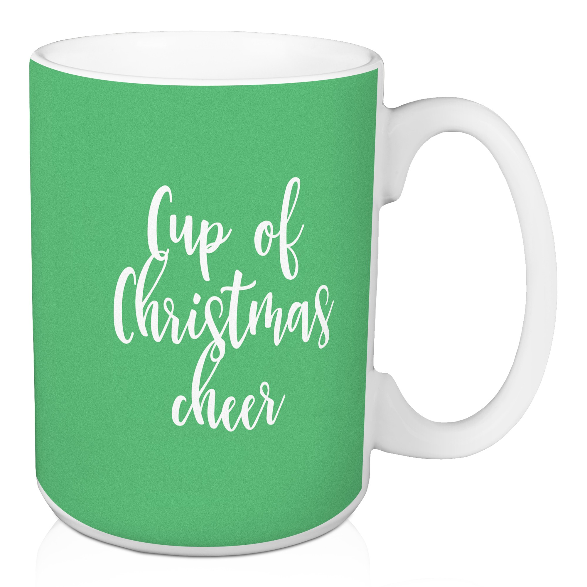 Cup Of Christmas Cheer in Light Green 15 oz Mug