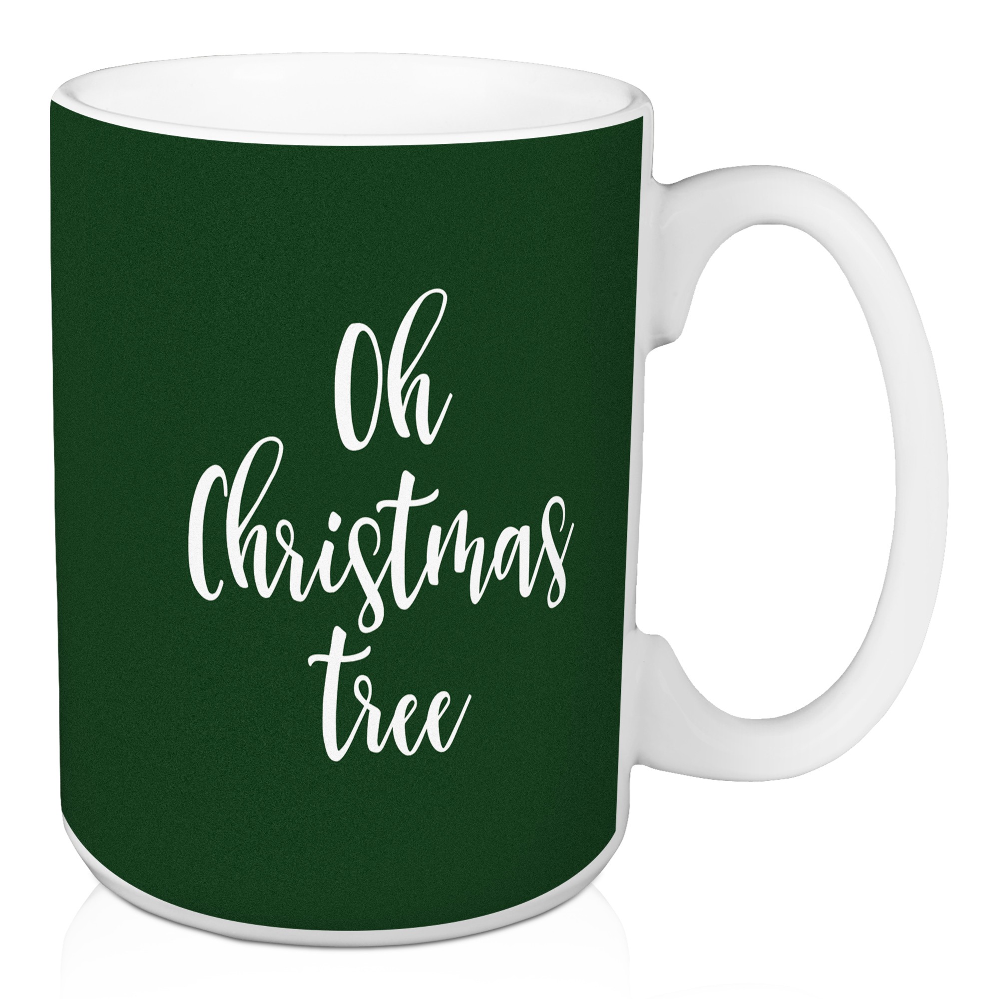 Oh Christmas Tree in Dark Green 15 oz Mug