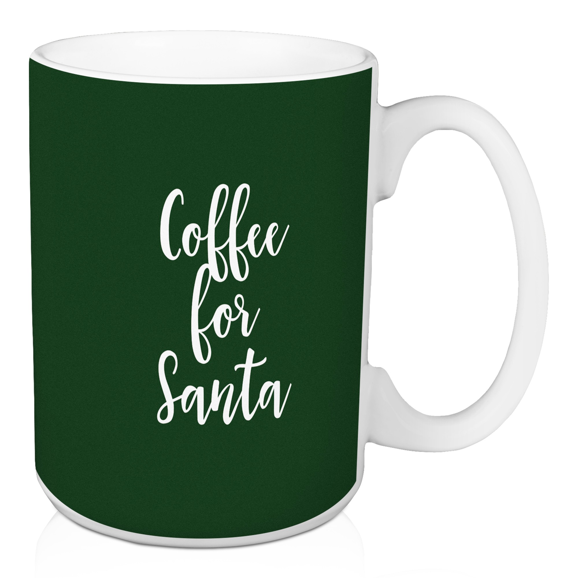 Coffee For Santa in Dark Green 15 oz Mug