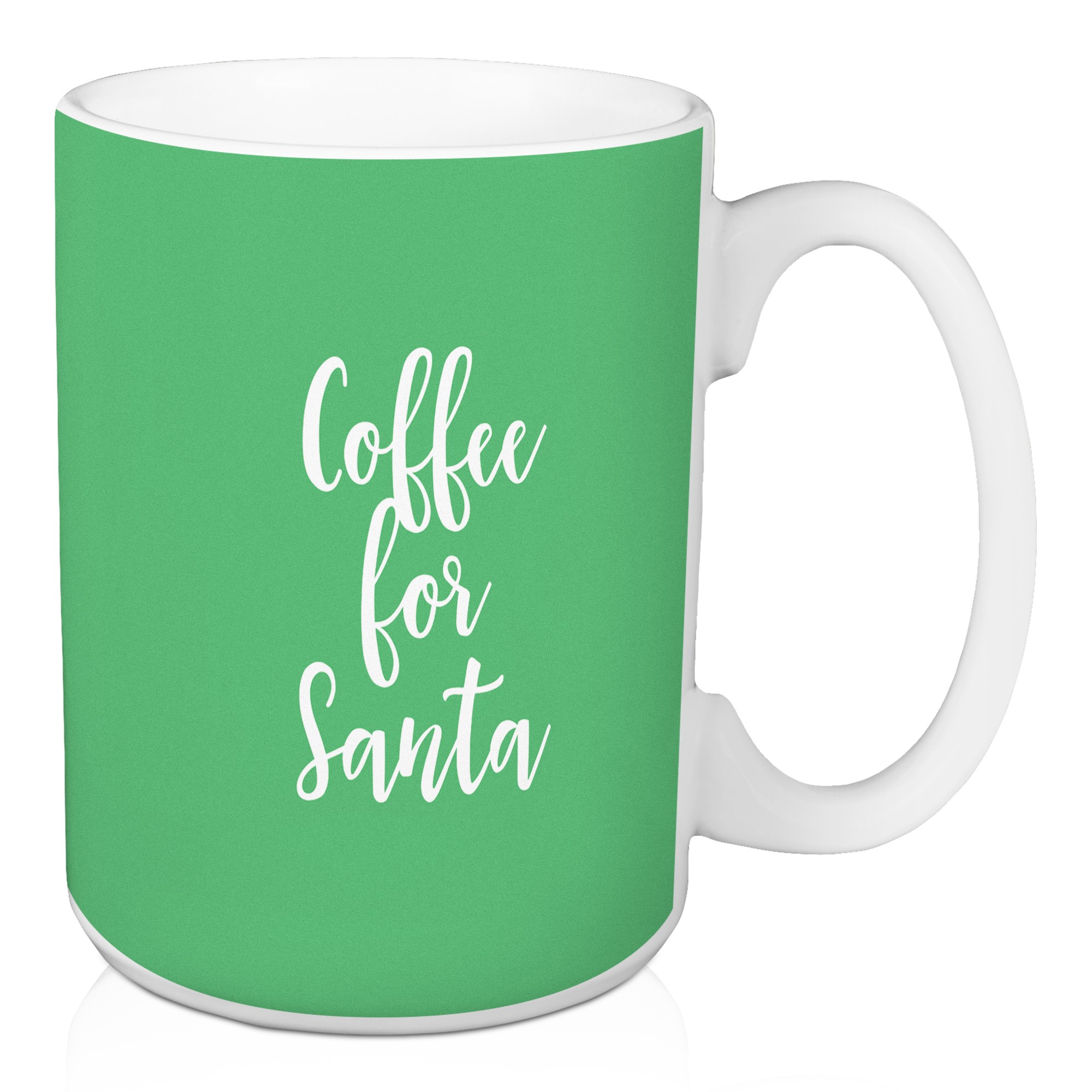 Coffee For Santa in Light Green 15 oz Mug