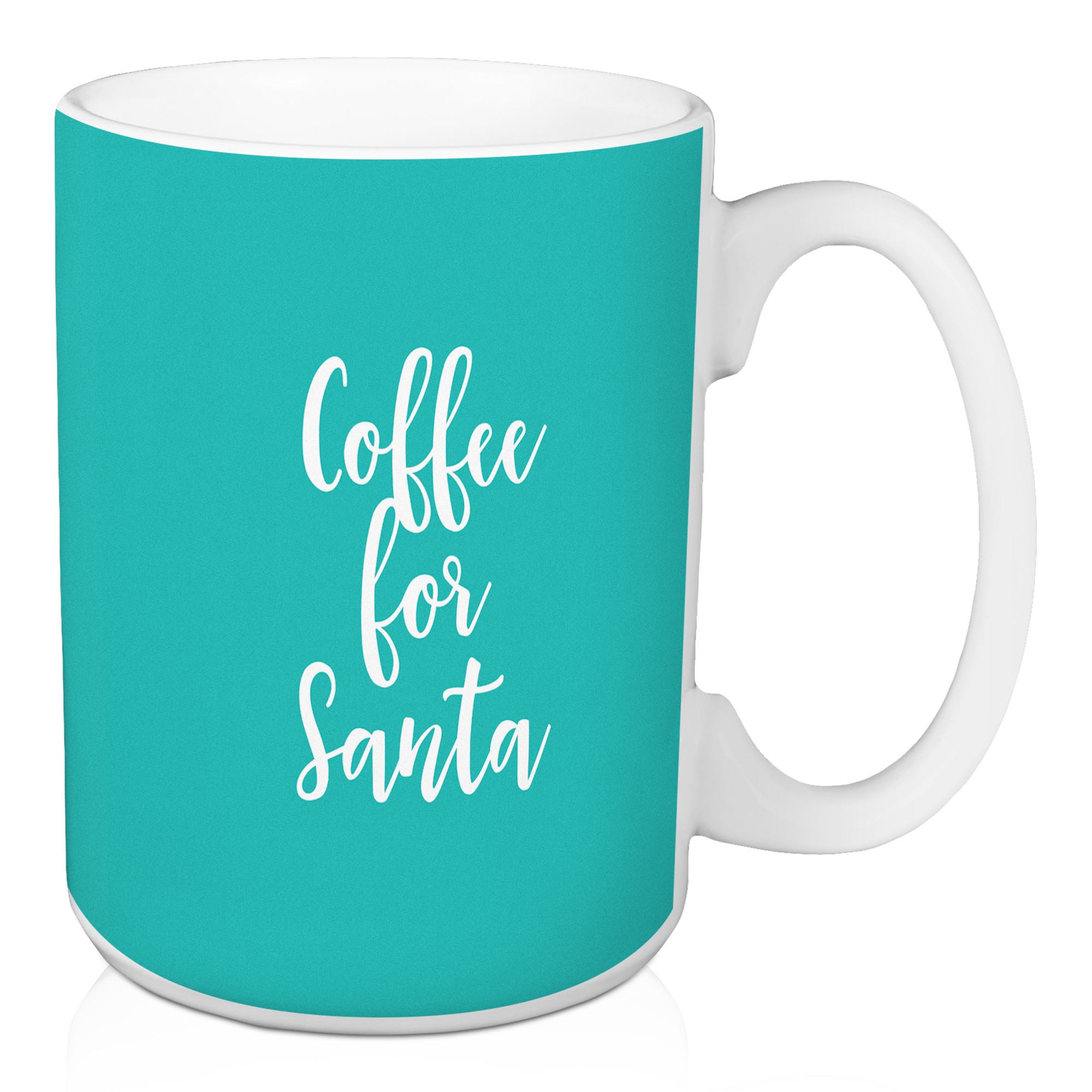 Coffee For Santa in Teal 15 oz Mug