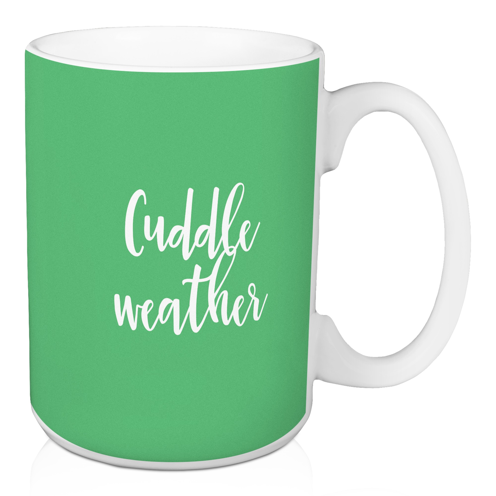 Cuddle Weather in Light Green 15 oz Mug
