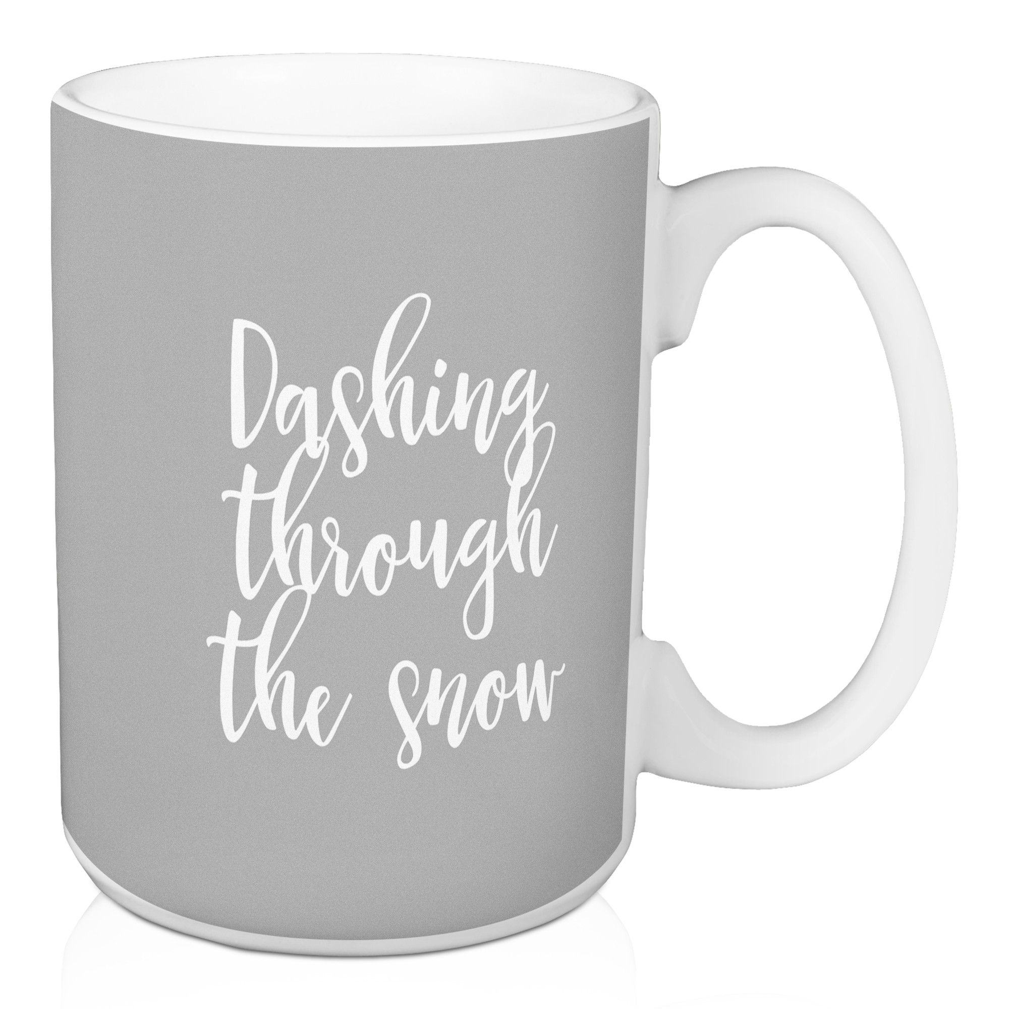 Dashing Through The Snow in Gray 15 oz Mug