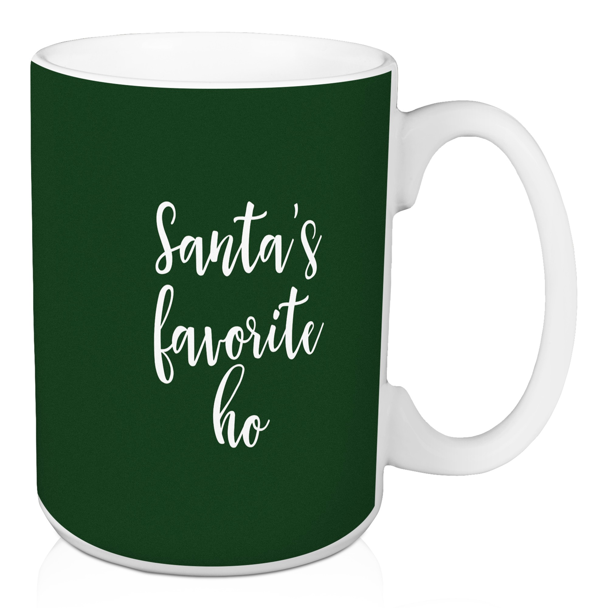 Santa's Favorite Ho in Dark Green 15 oz Mug