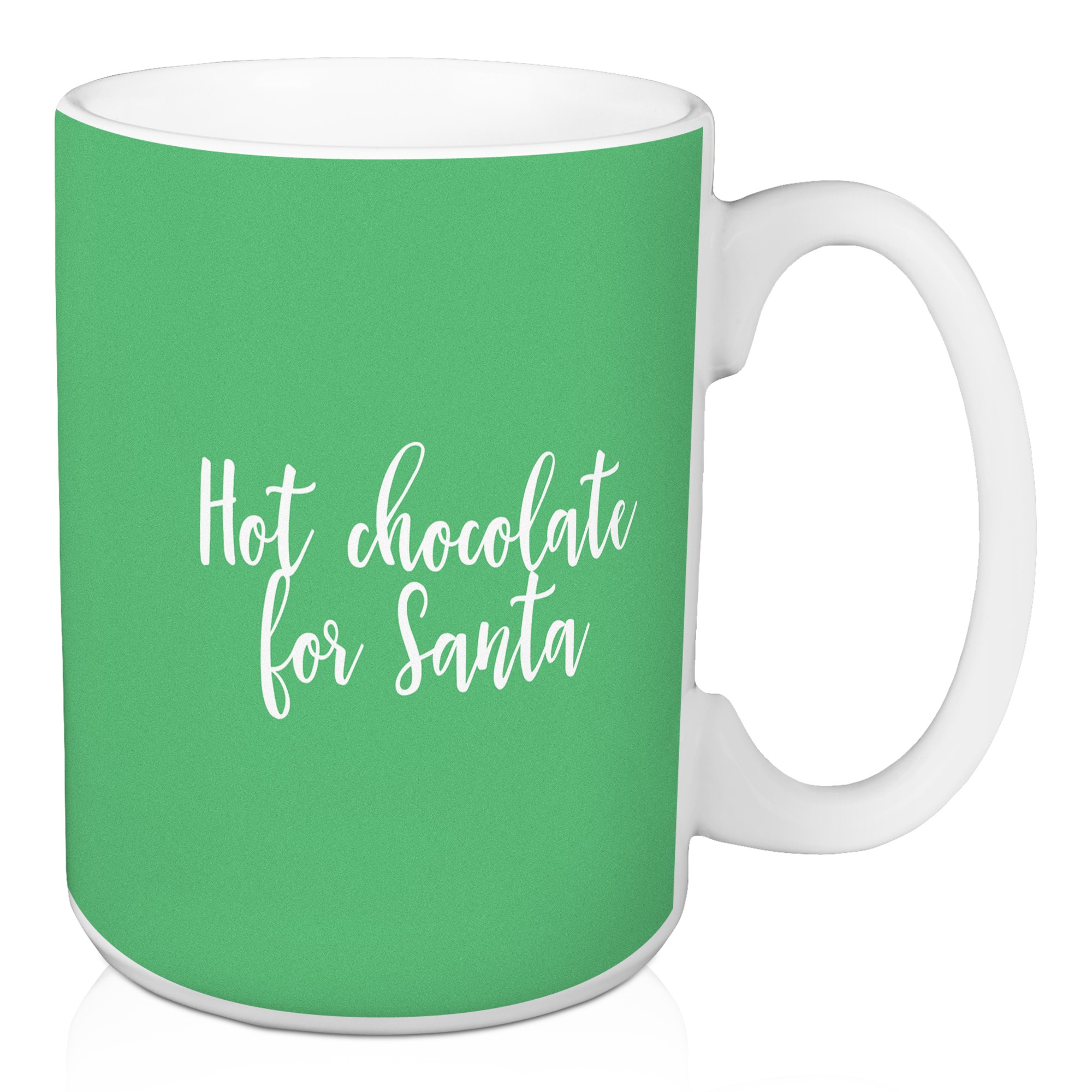 Hot Chocolate For Santa in Light Green 15 oz Mug