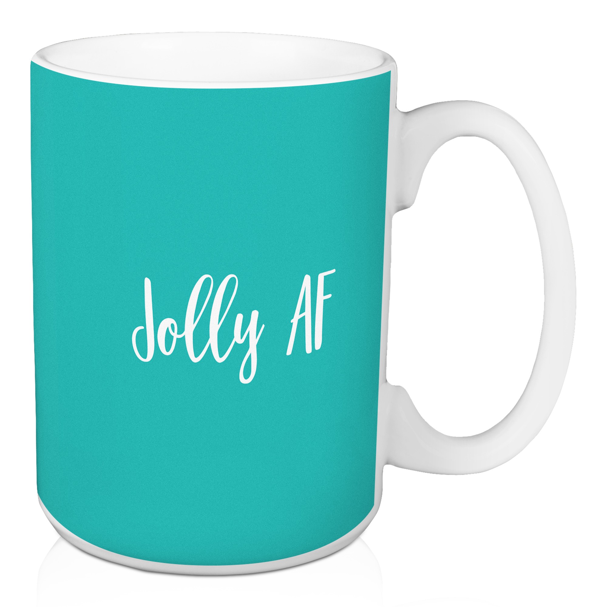 Jolly AF in Teal 15 oz Mug