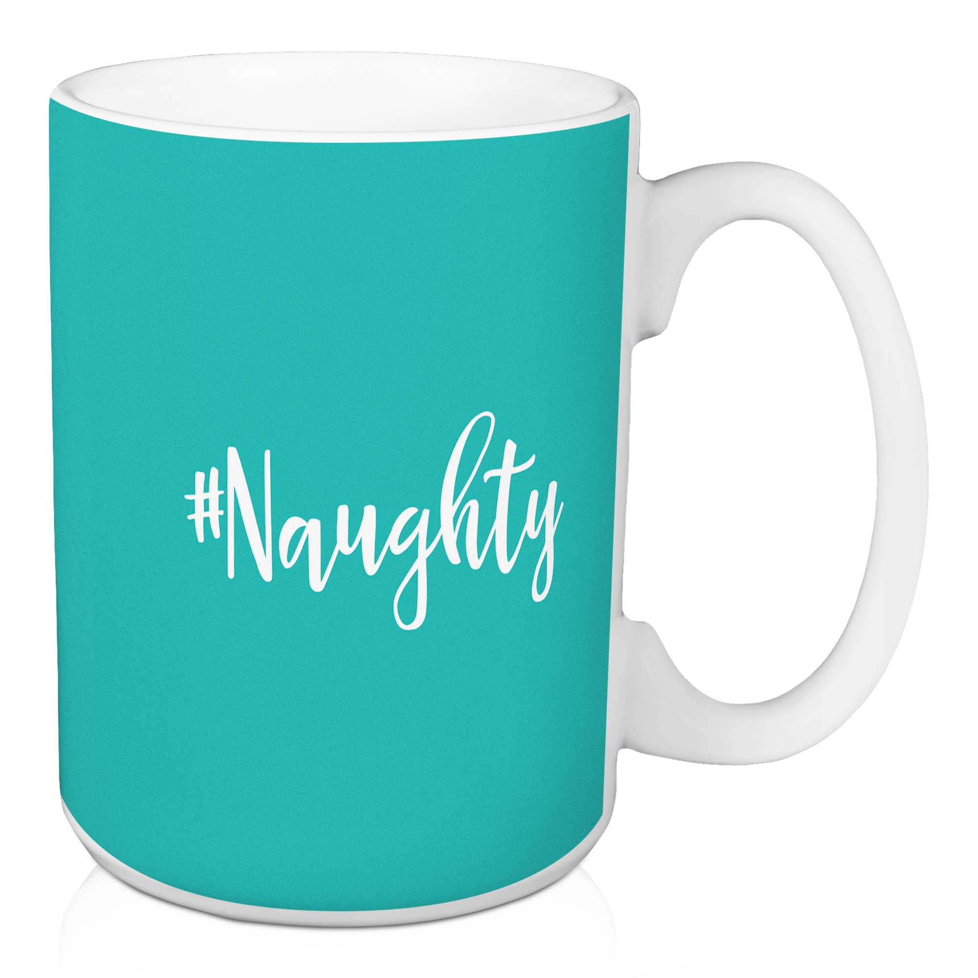 #Naughty in Teal 15 oz Mug