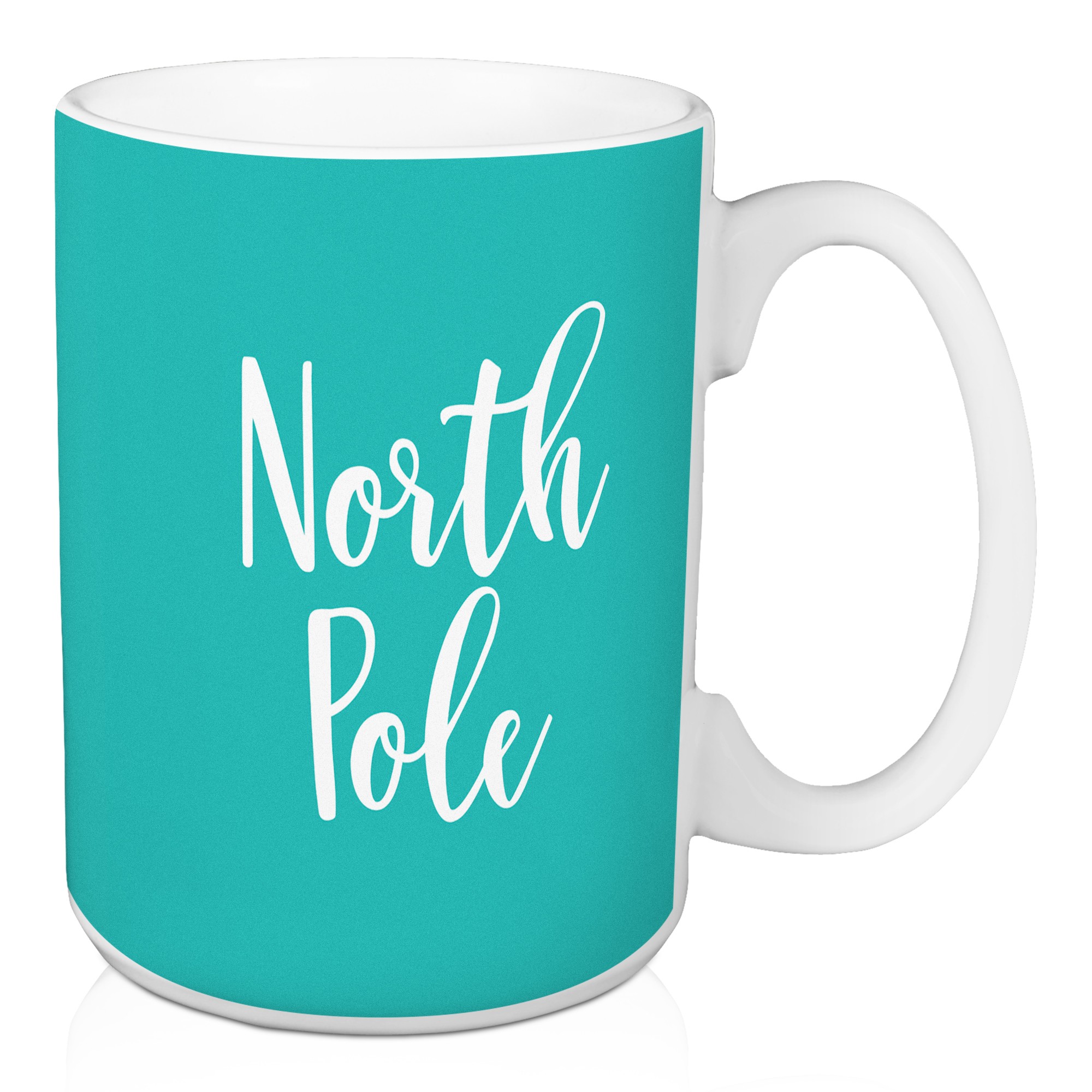 North Pole in Teal 15 oz Mug