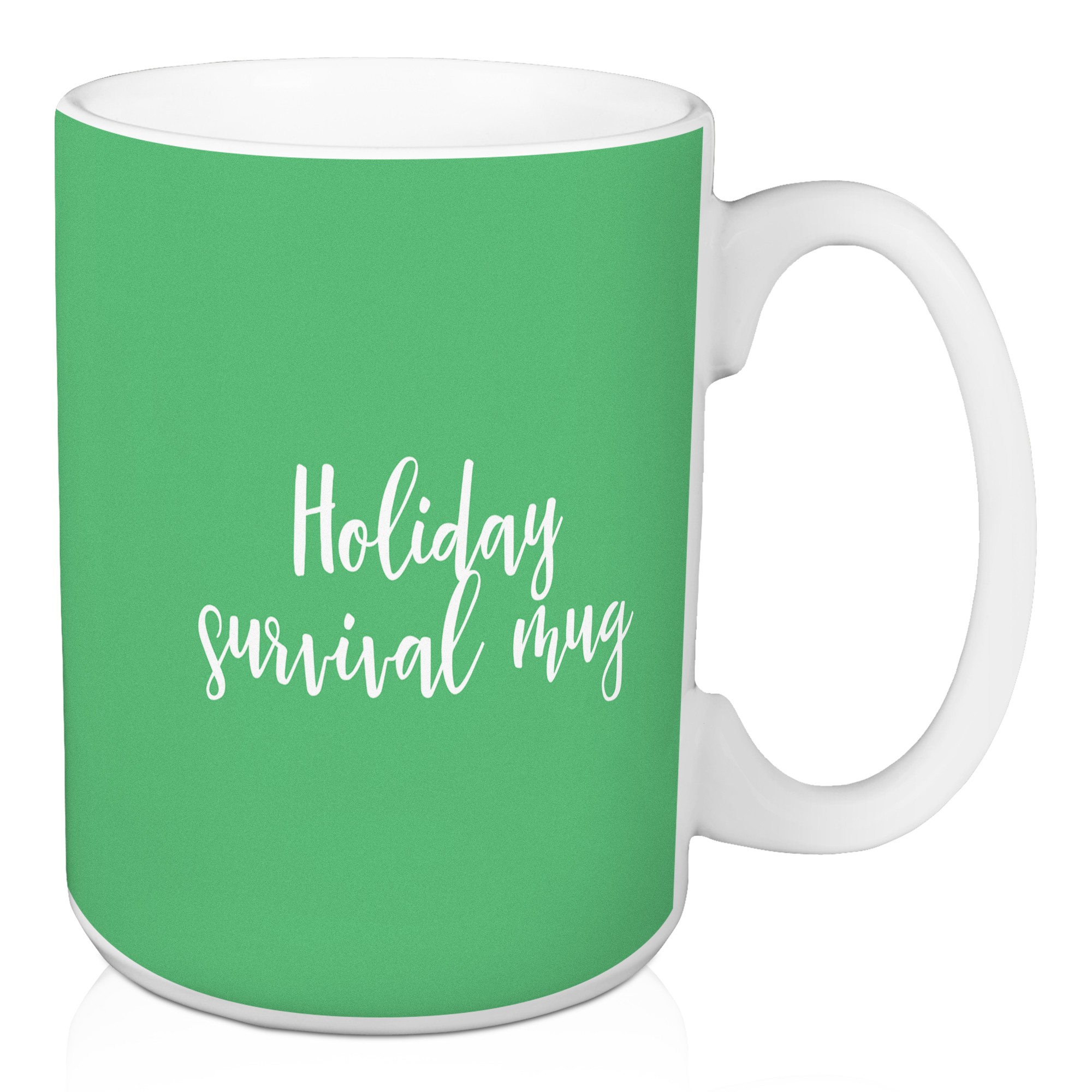 Holiday Survival Mug in Light Green 15 oz Mug