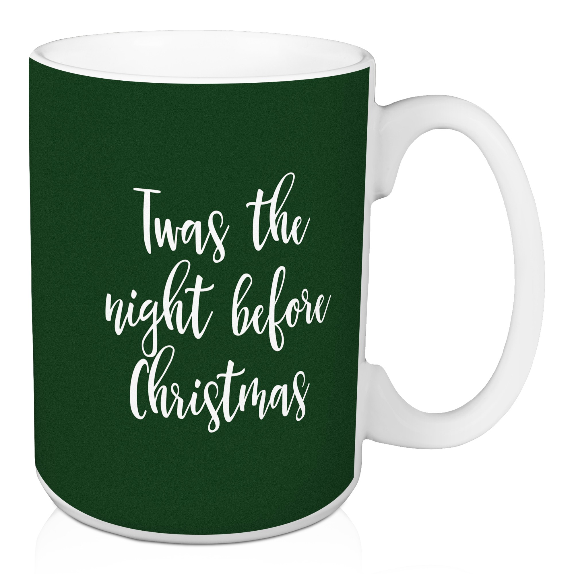 Twas The Night Before Christmas in Dark Green 15 oz Mug