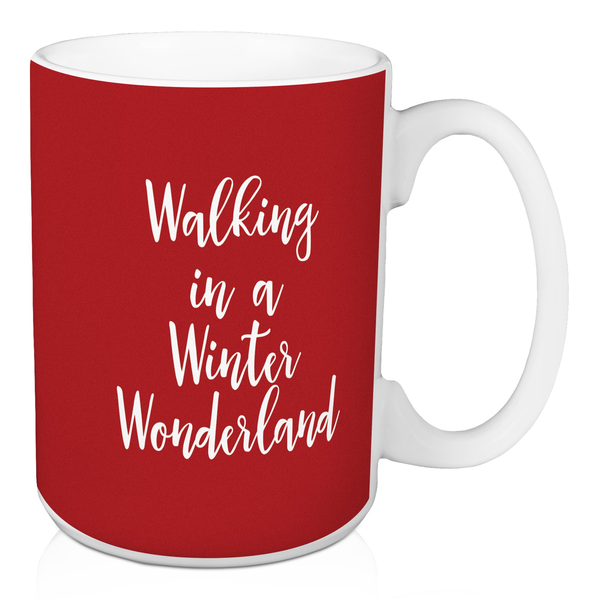 Walking In A Winter Wonderland in Teal 15 oz Mug