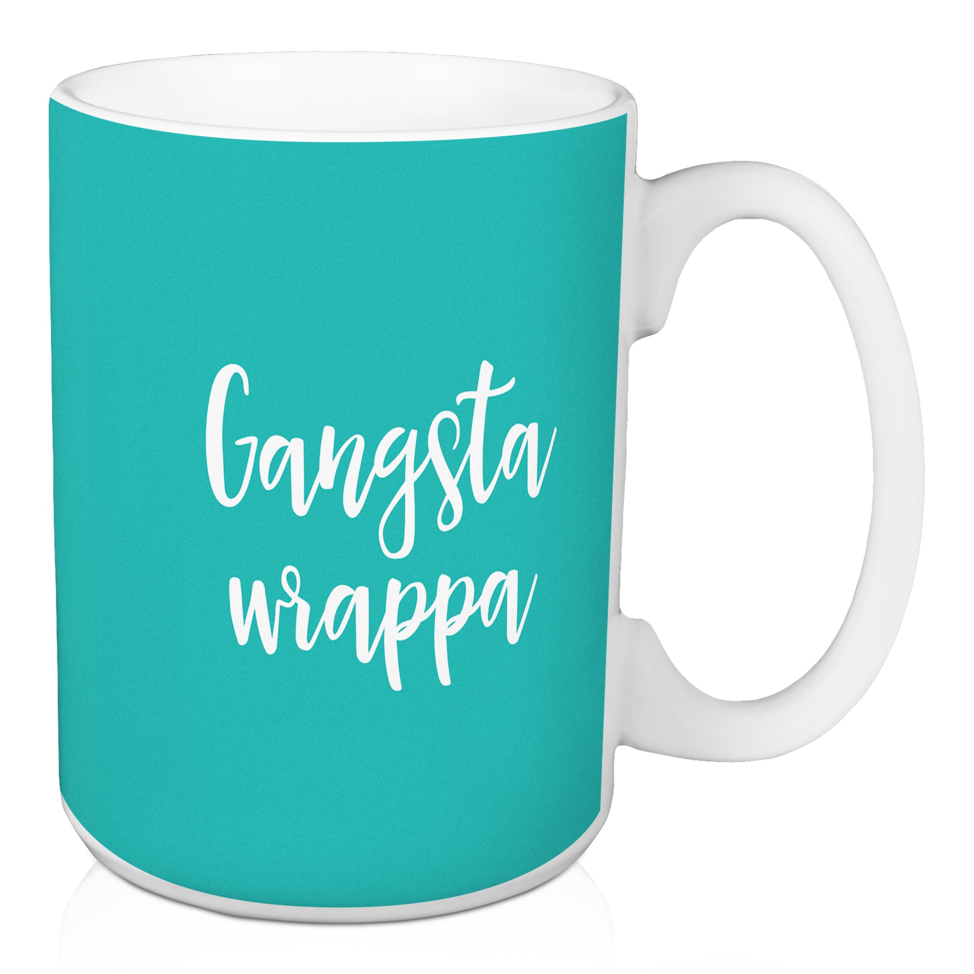 Gangsta Wrappa in Teal 15 oz Mug