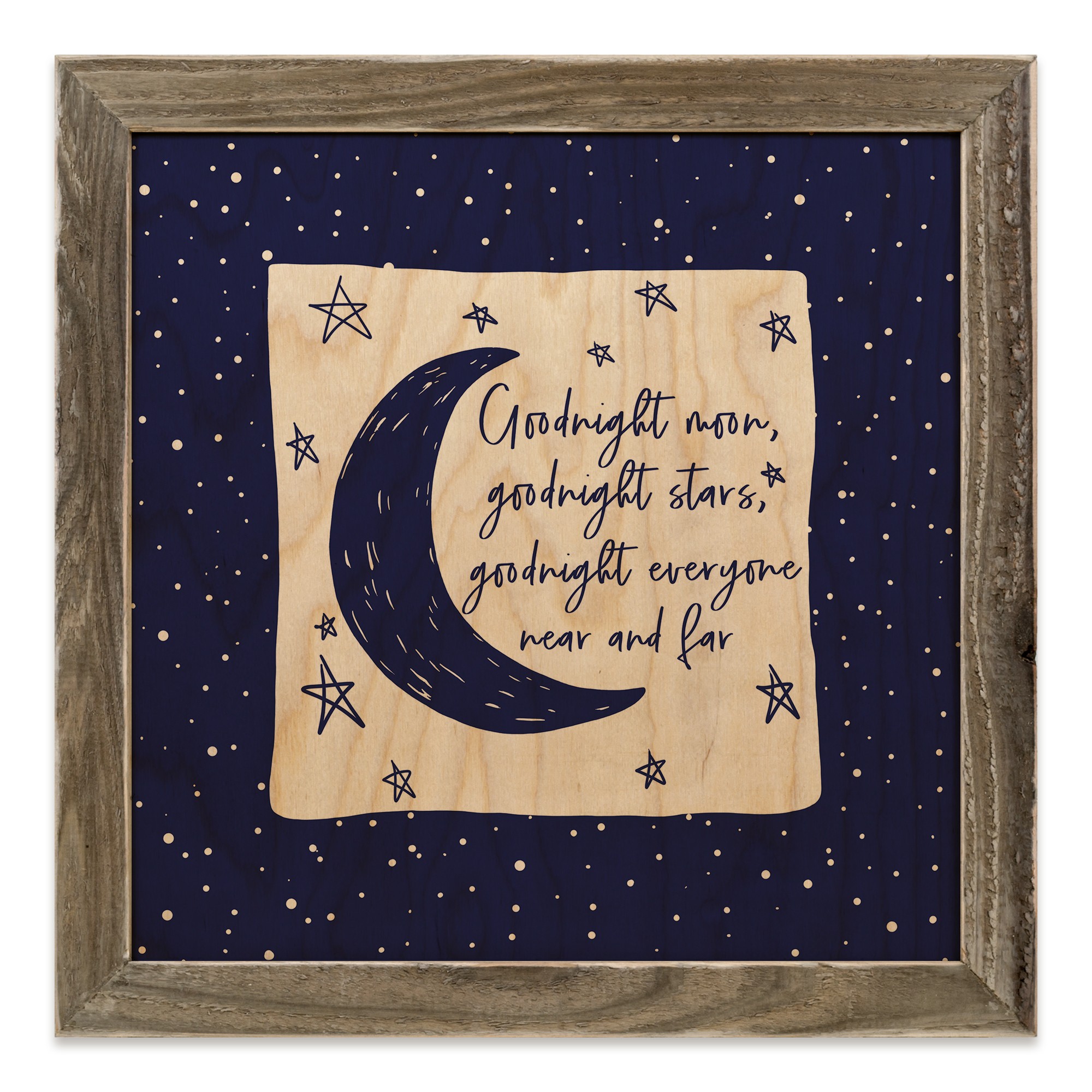 Goodnight Moon Goodnight Stars 12x12 Framed Wood Print