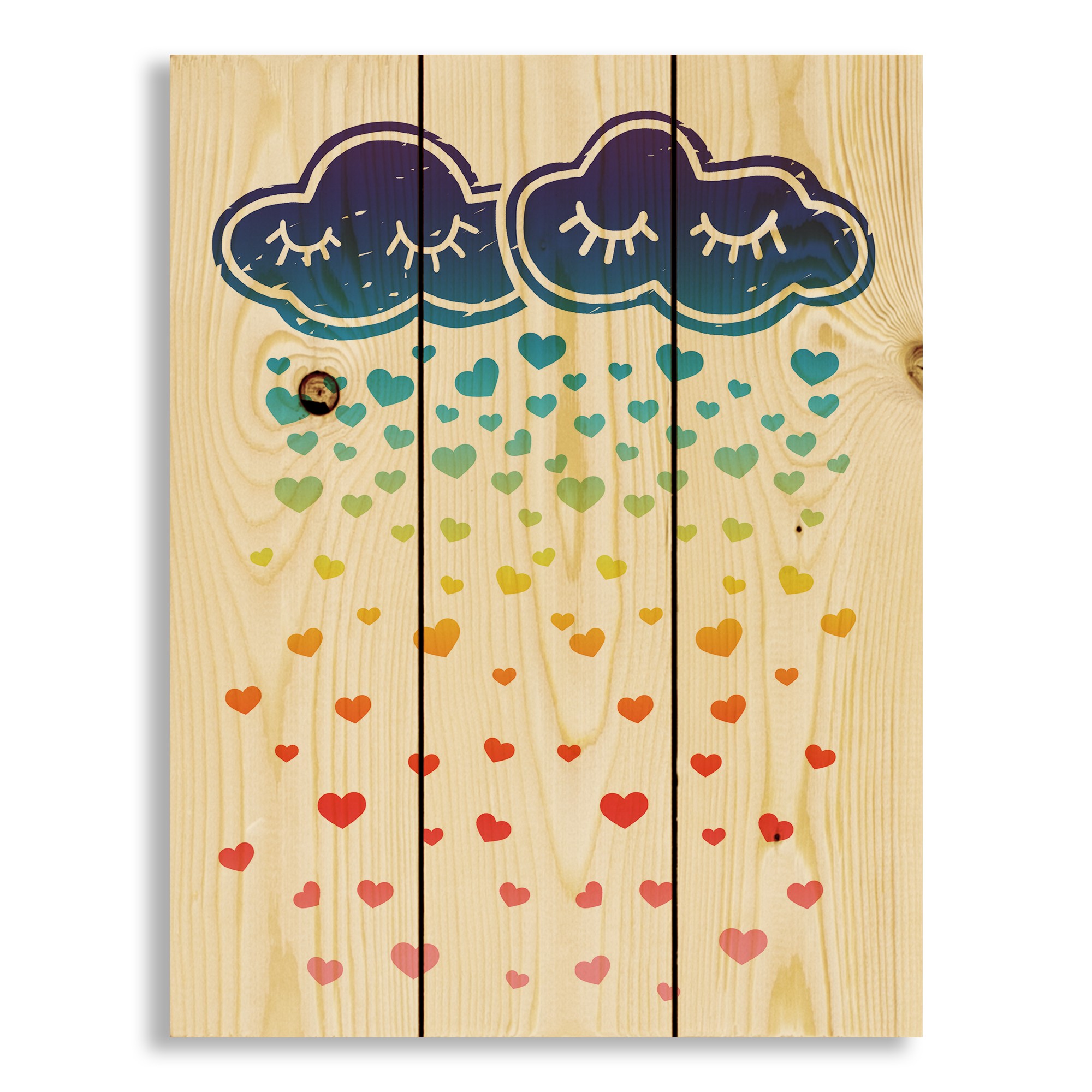 Rainbow Clouds 10.5x14 Pallet Wood Art