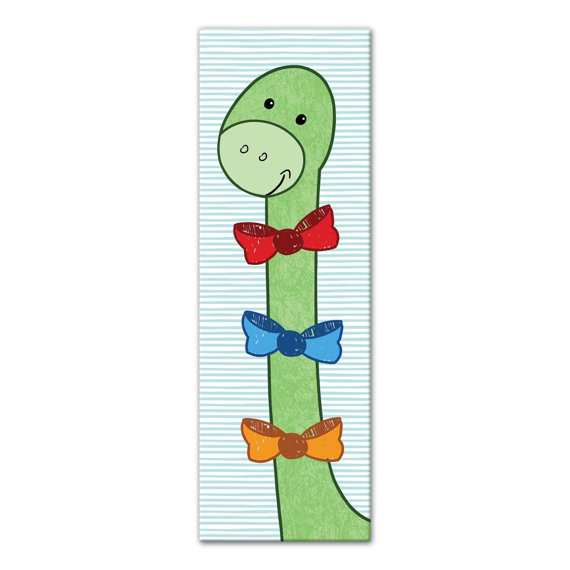 Dinosaur In Bowties 12x36 Canvas Wall Art
