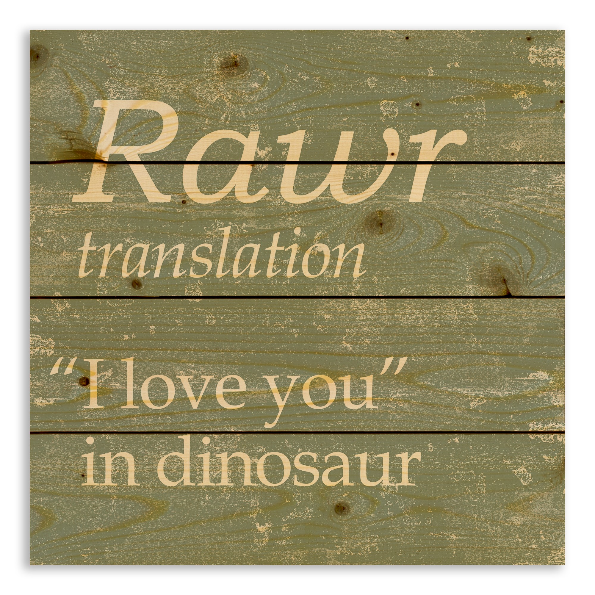 Dinosaur Translation 14x14 Pallet Wood Art