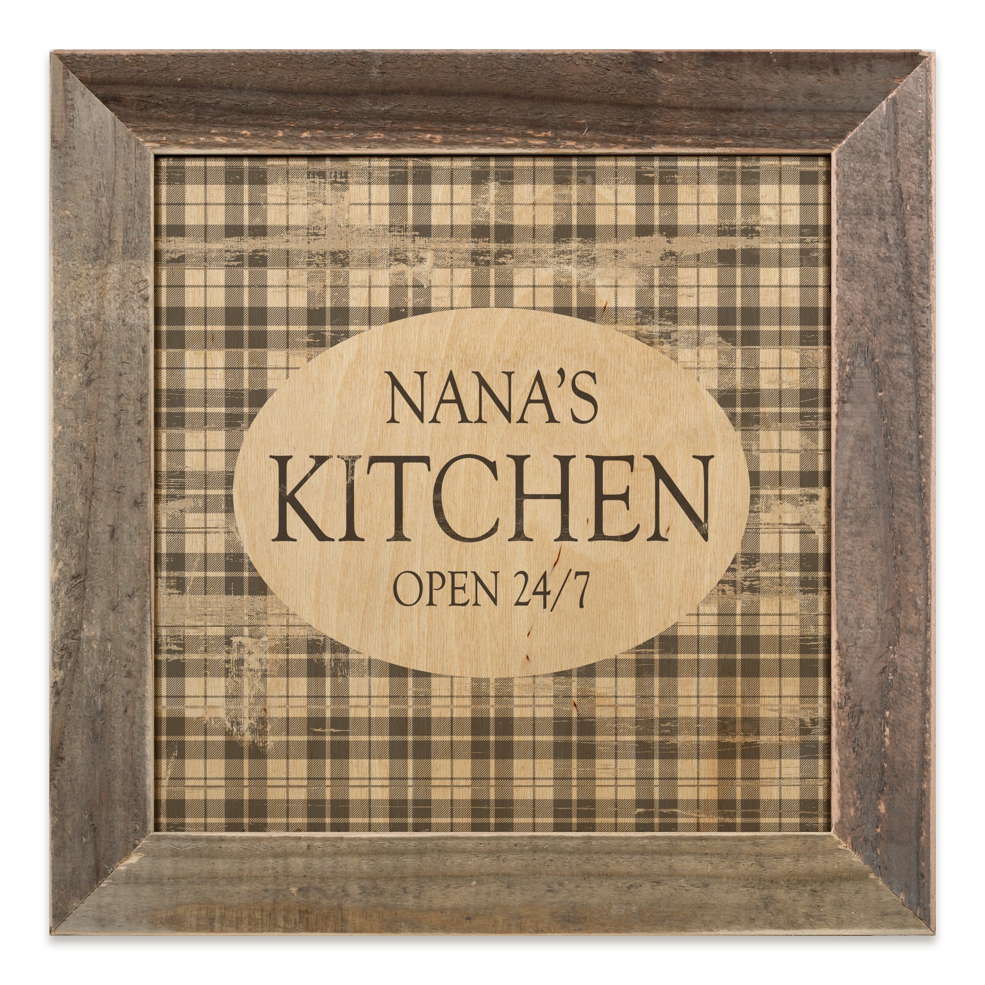 My Kitchen 12x12 Personalized Framed Wood Print